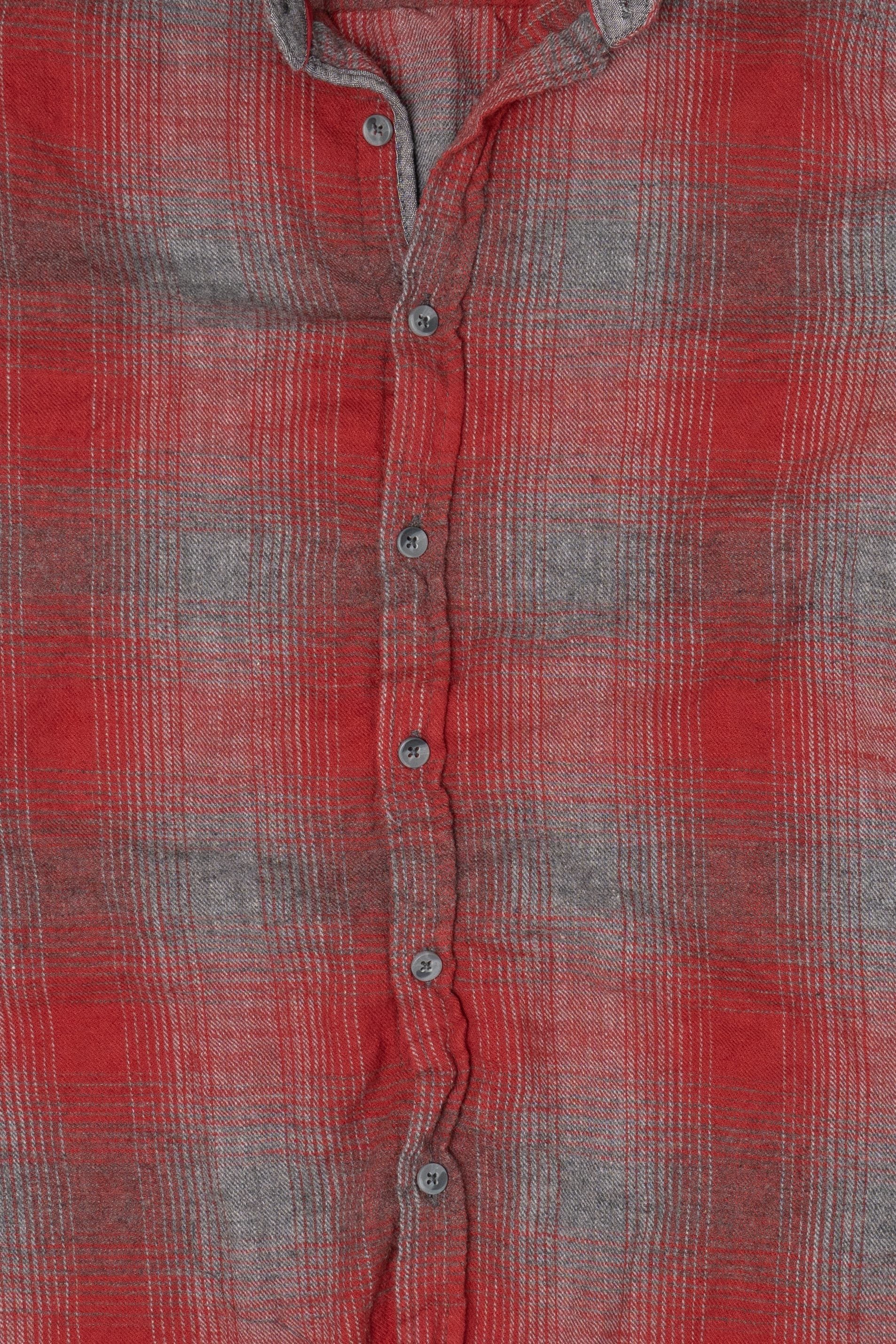 Red And Gray Ocean Current Flannel Shirt (2020s) - Image 3