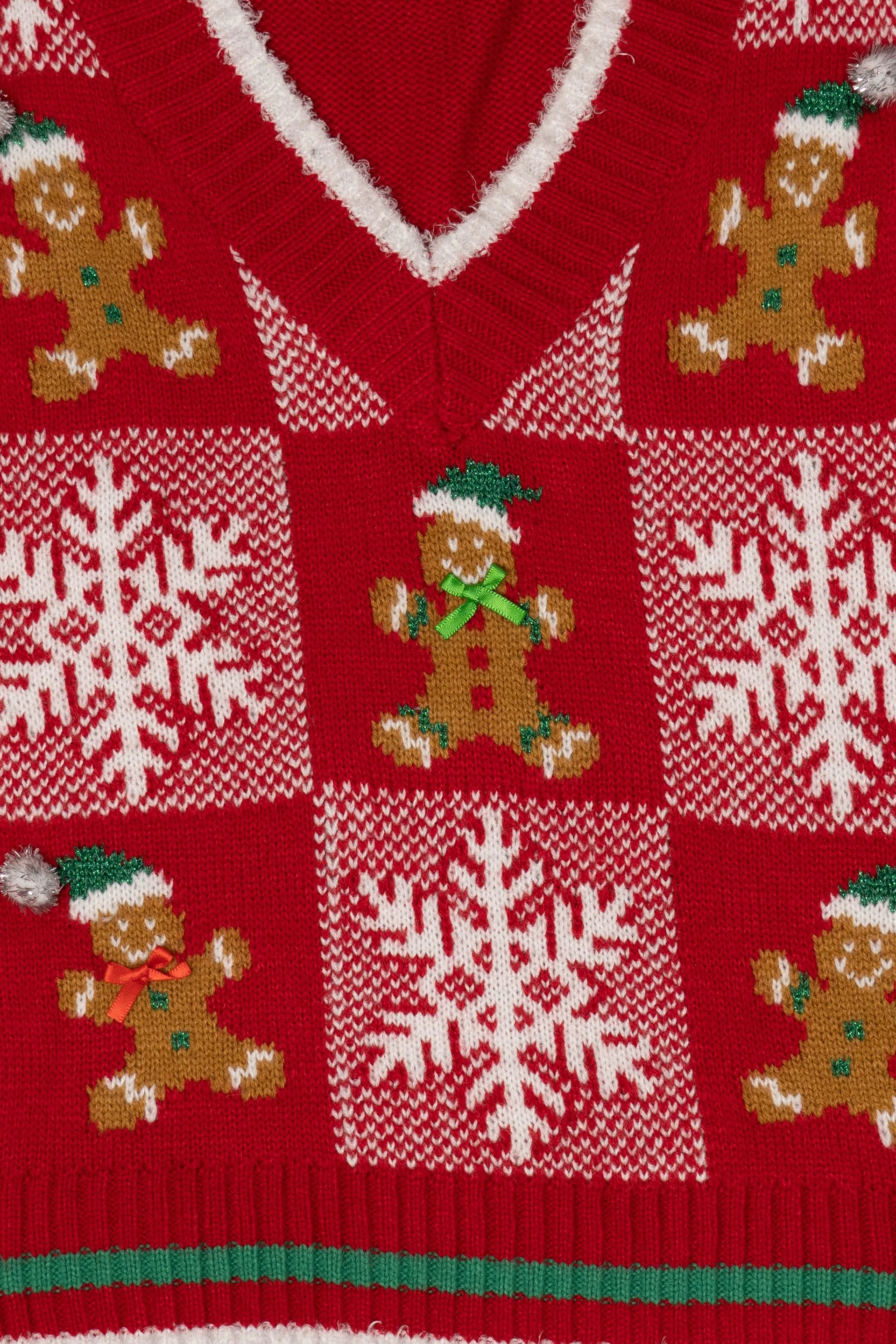 Red Major Label Group Gingerbread Ugly Christmas Vest (2010s) - Image 3