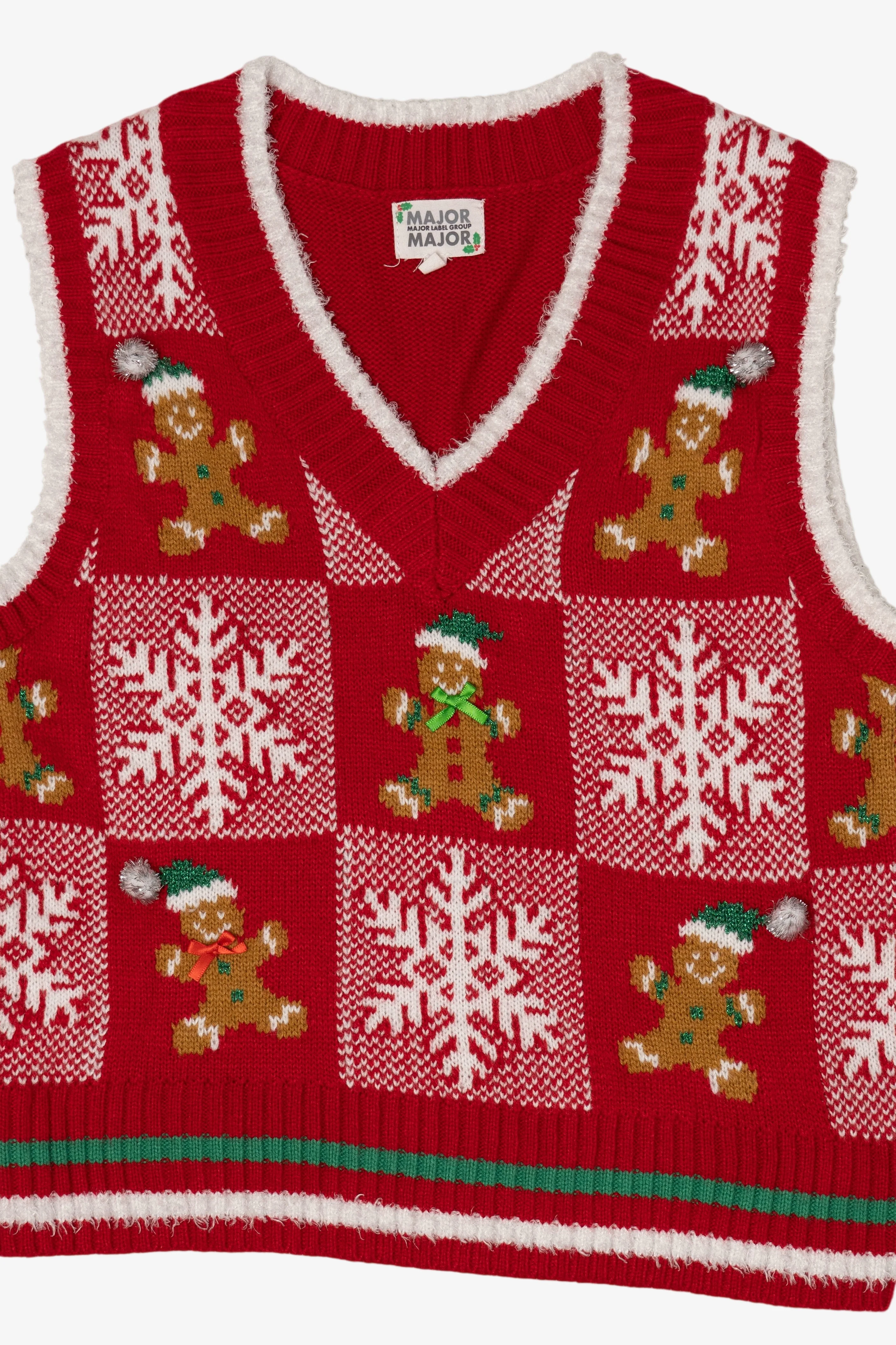Red Major Label Group Gingerbread Ugly Christmas Vest (2010s) - Image 5