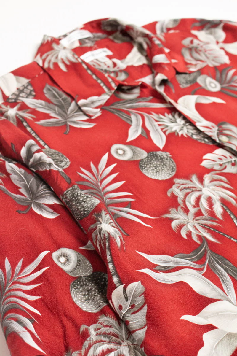 Red Tropical Fruit Pierre Cardin Hawaiian Shirt