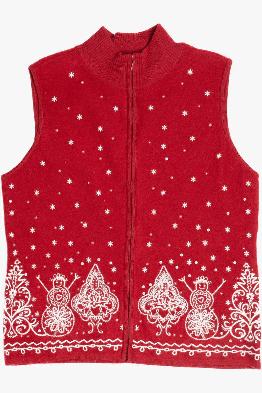Red Wool Ugly Christmas Vest 63809
