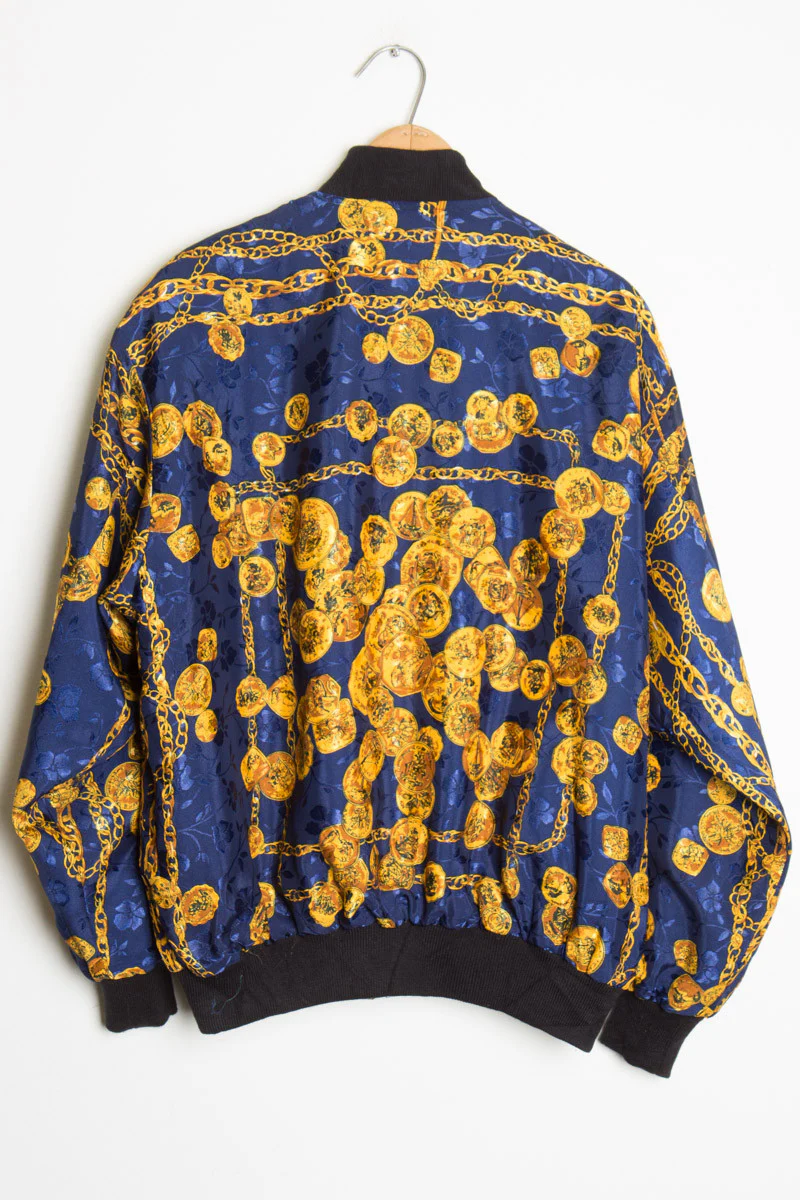 Reversible Black & Blue Bomber Jacket - Image 3