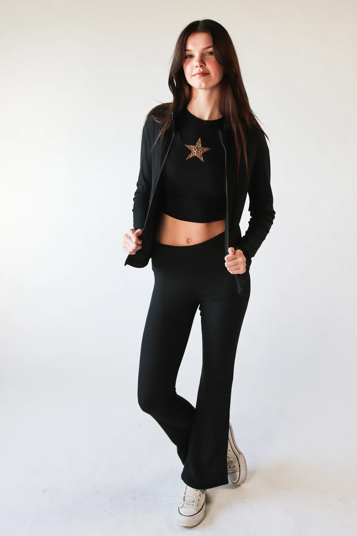 Ribbed Lightweight Fleece Lined Zip Up Top - Image 6