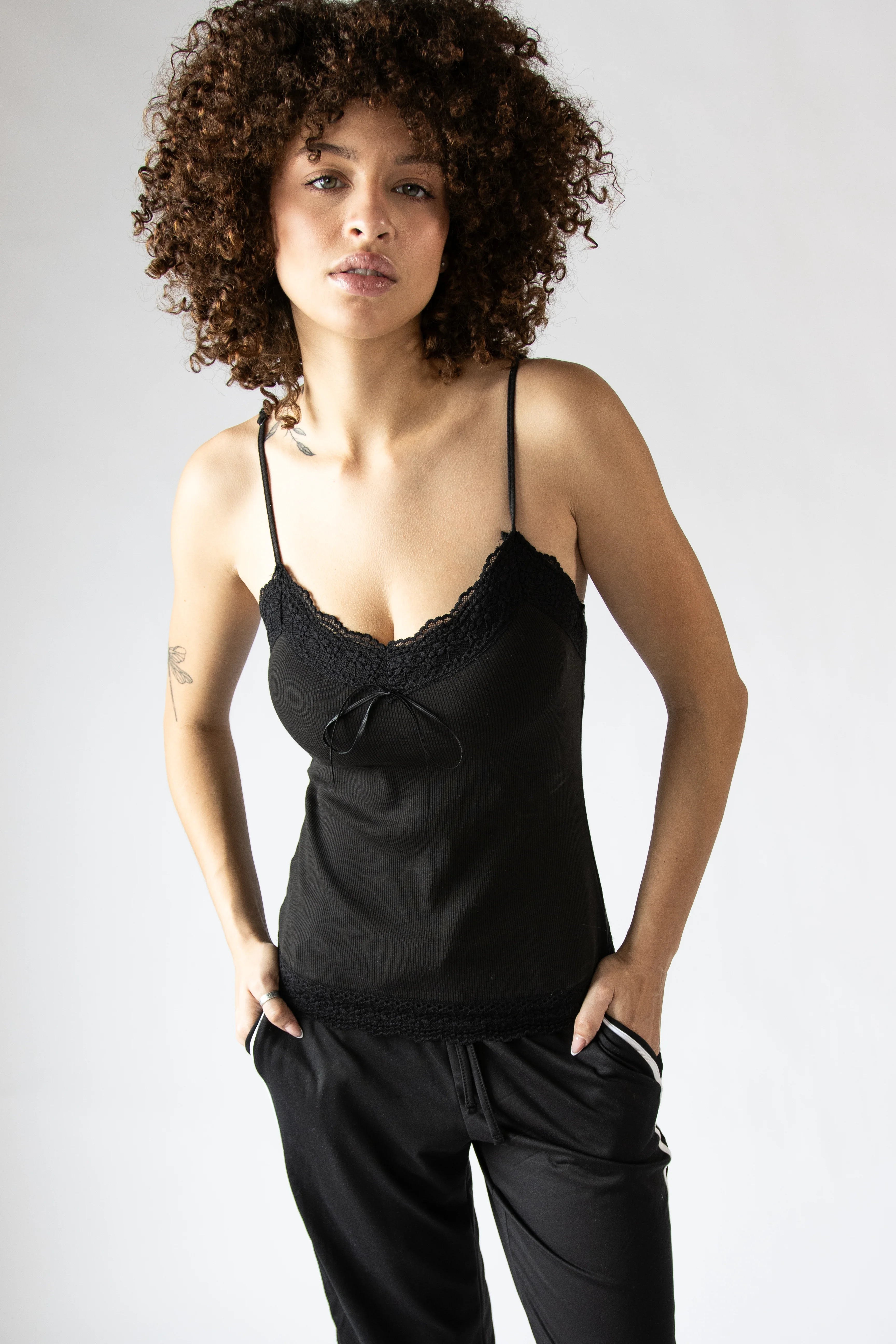 Ribbon Bow Lace Trim Cami - Image 3