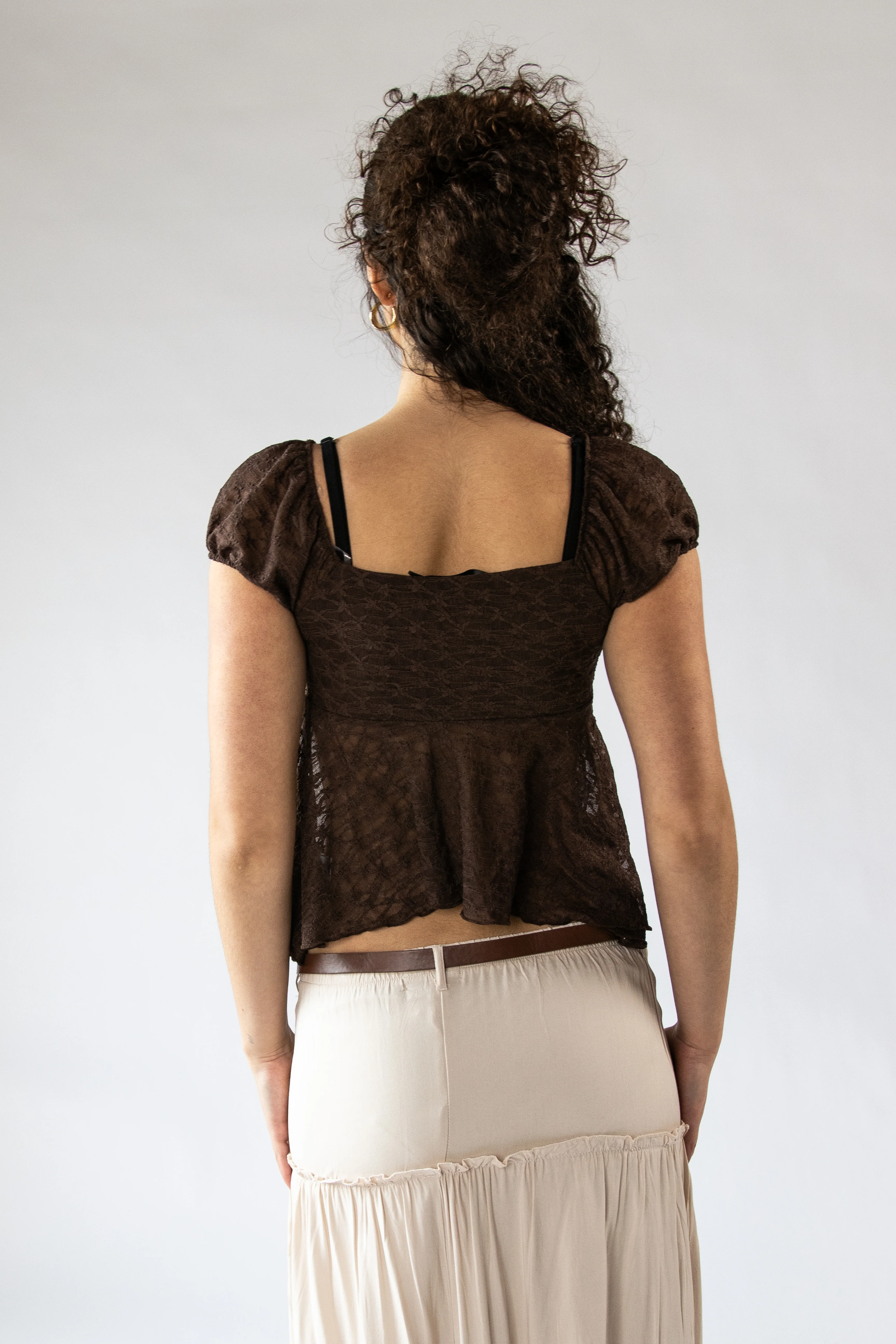 Ruffle Lace Puff Sleeve Top - Image 11