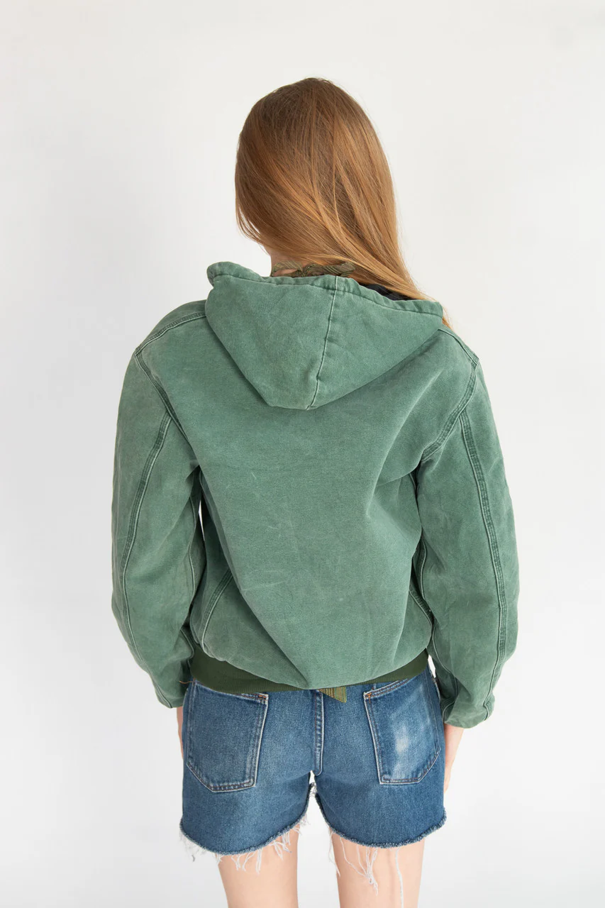 Sage Green Hooded Carhartt Jacket JQ694 (1990s) - Image 5