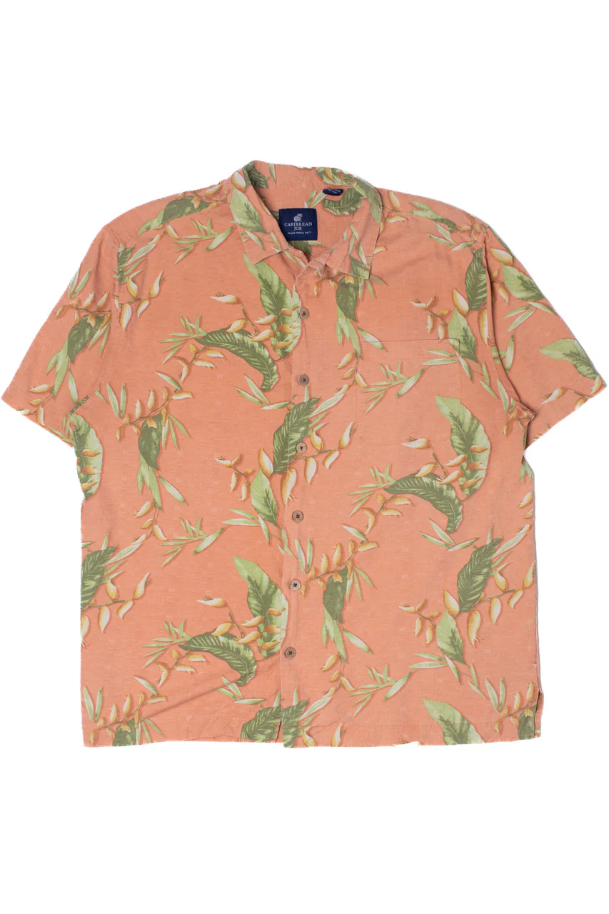 Salmon Palm Leaf Hawaiian Shirt - Image 2