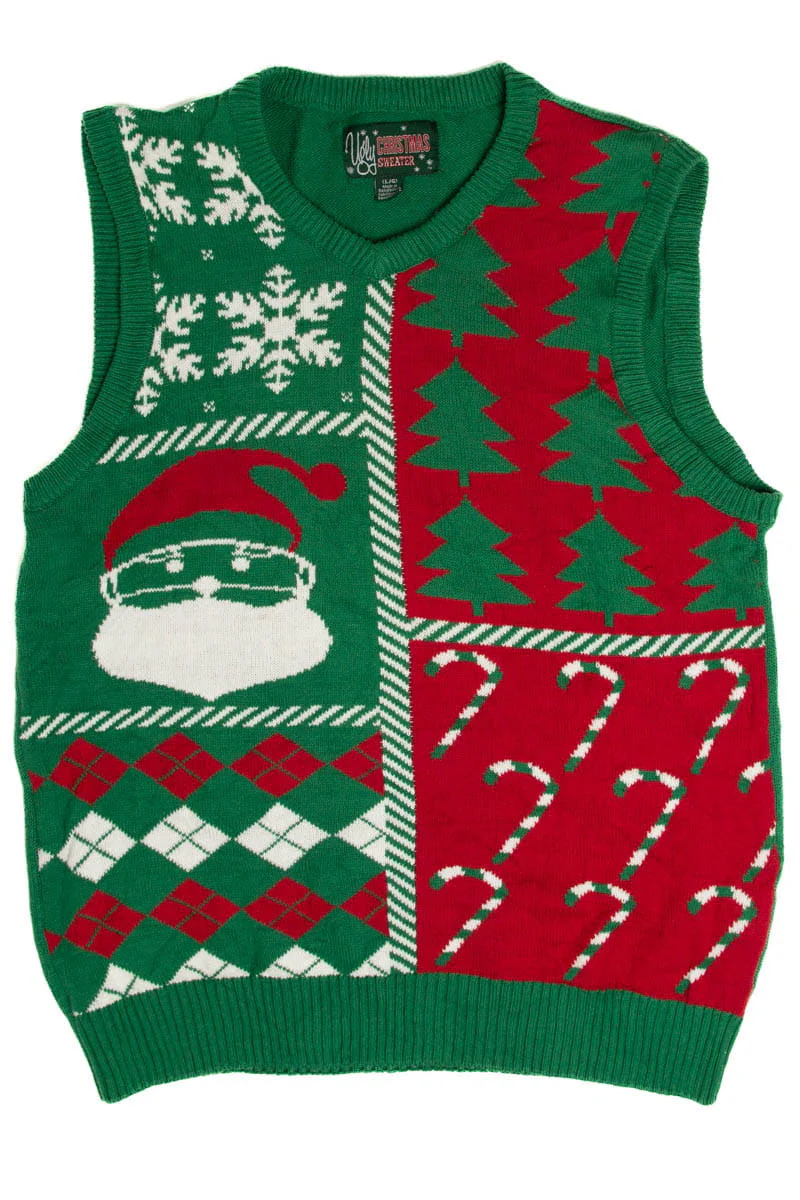 Santa Argyle Ugly Christmas Sweater Vest 62082 - Image 2