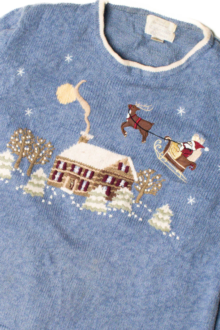 Santa Flying Over Ugly Christmas Pullover 59425