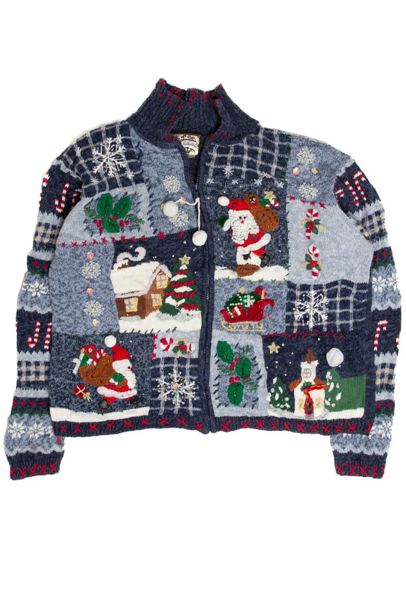 Santa Patchwork Ugly Christmas Sweater 62028 - Image 2