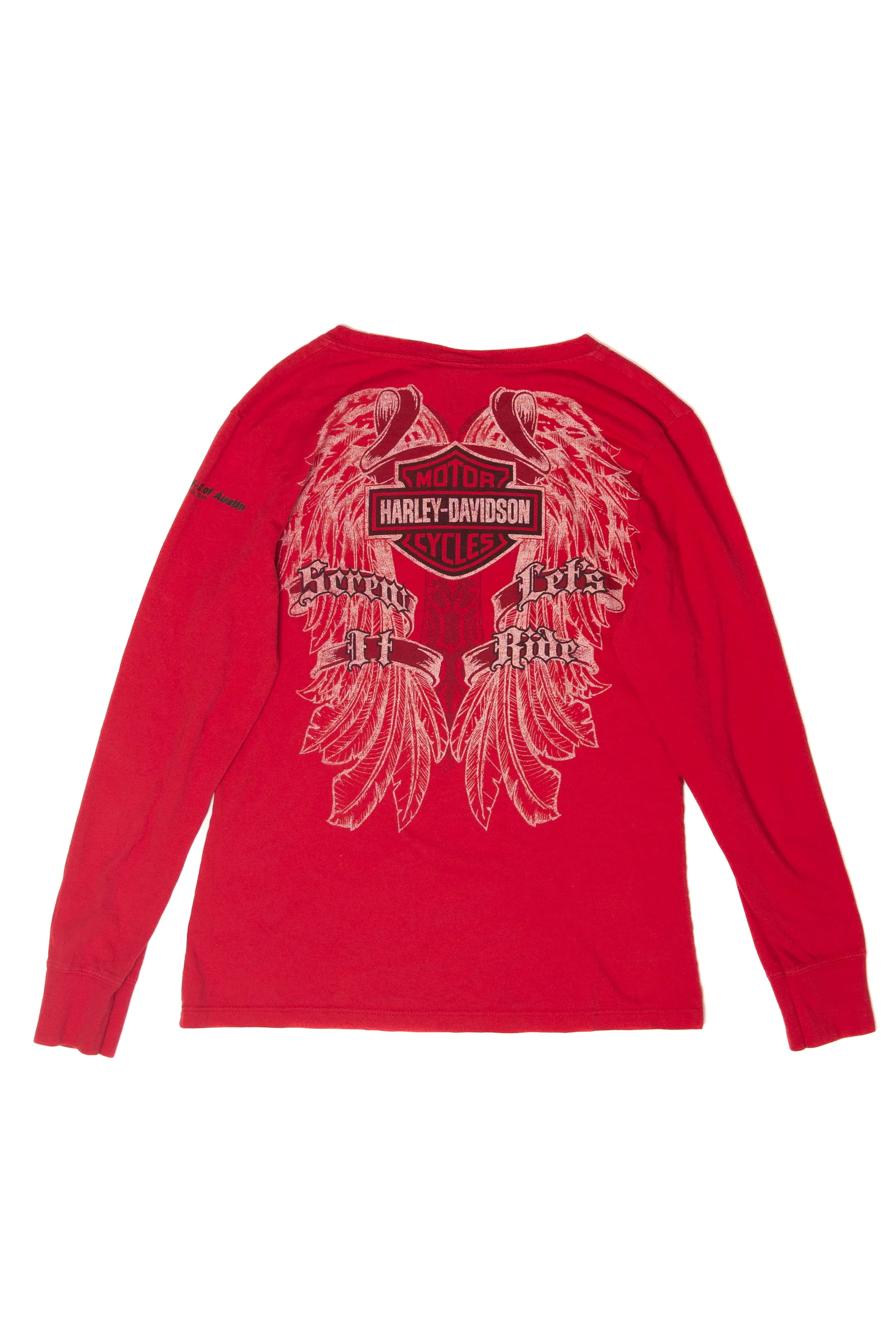 "Screw It Let's Ride" Long Sleeve Harley Davidson T-Shirt (2010s) - Image 2