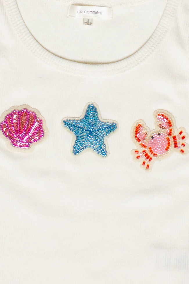 Sea Life Beaded Patch Tank Top - Image 3
