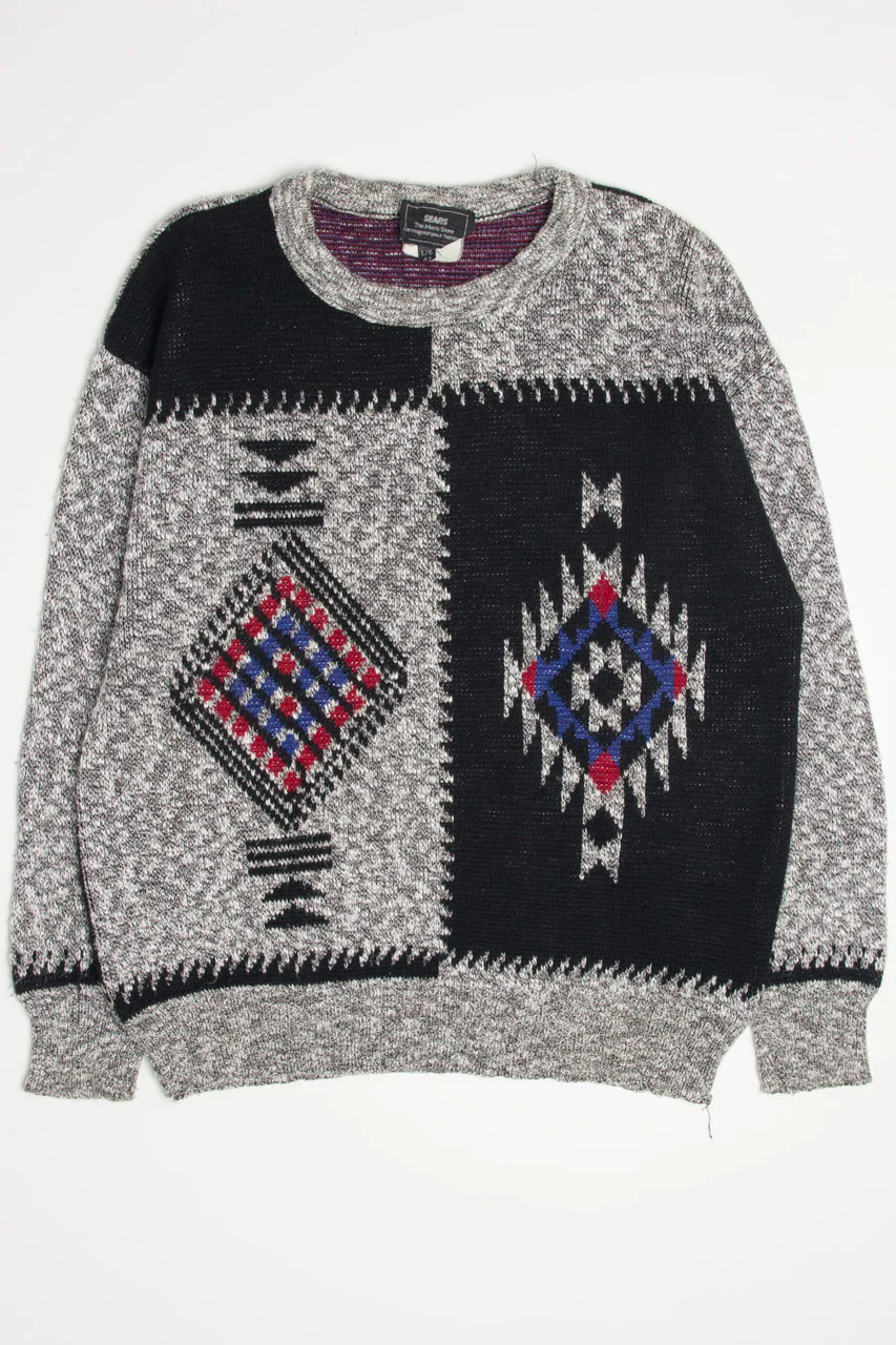 Sears Southwest Color Blocked Sweater 3885 - Image 2