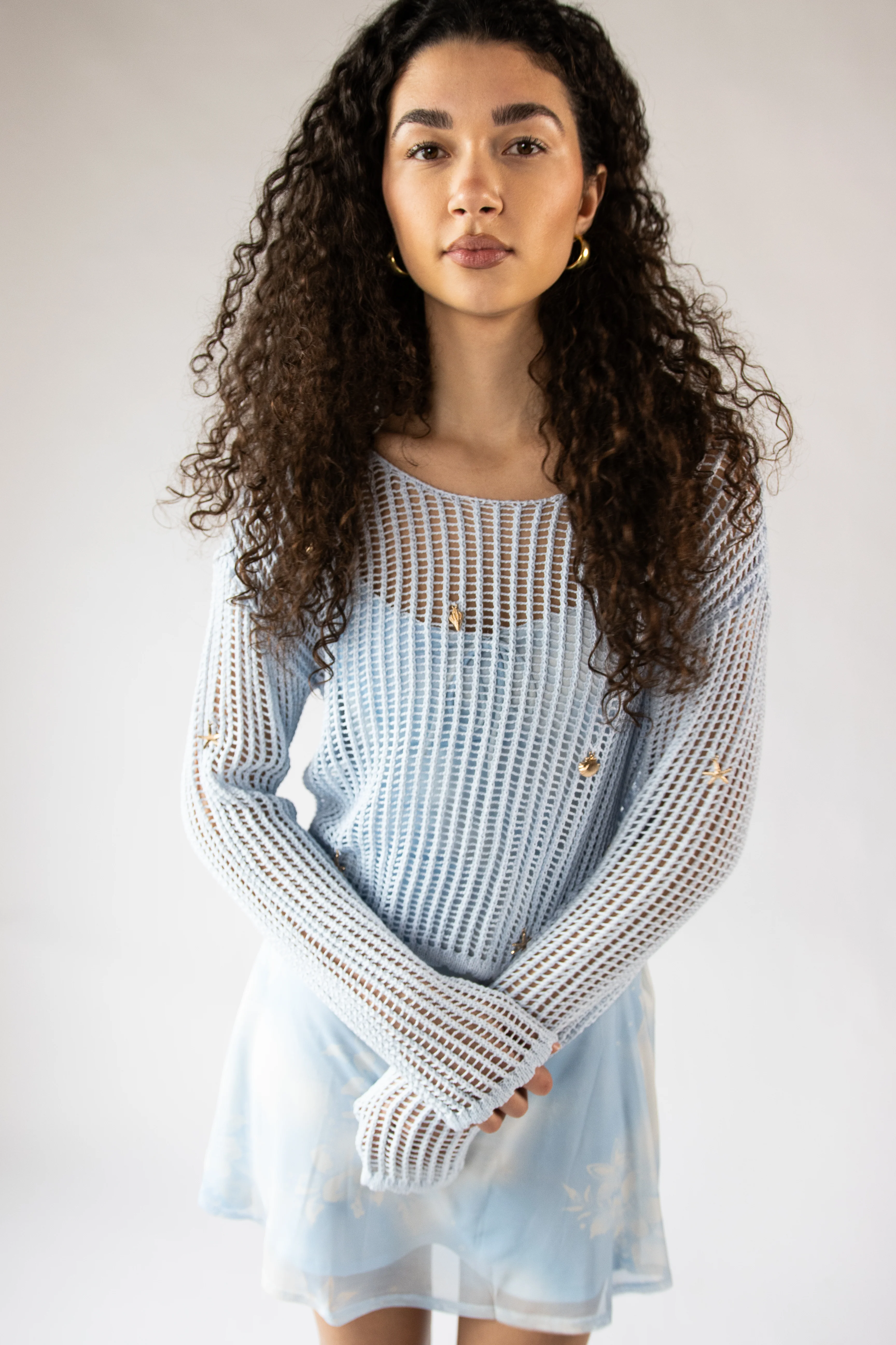 Seaside Crochet Mesh Sweater - Image 6