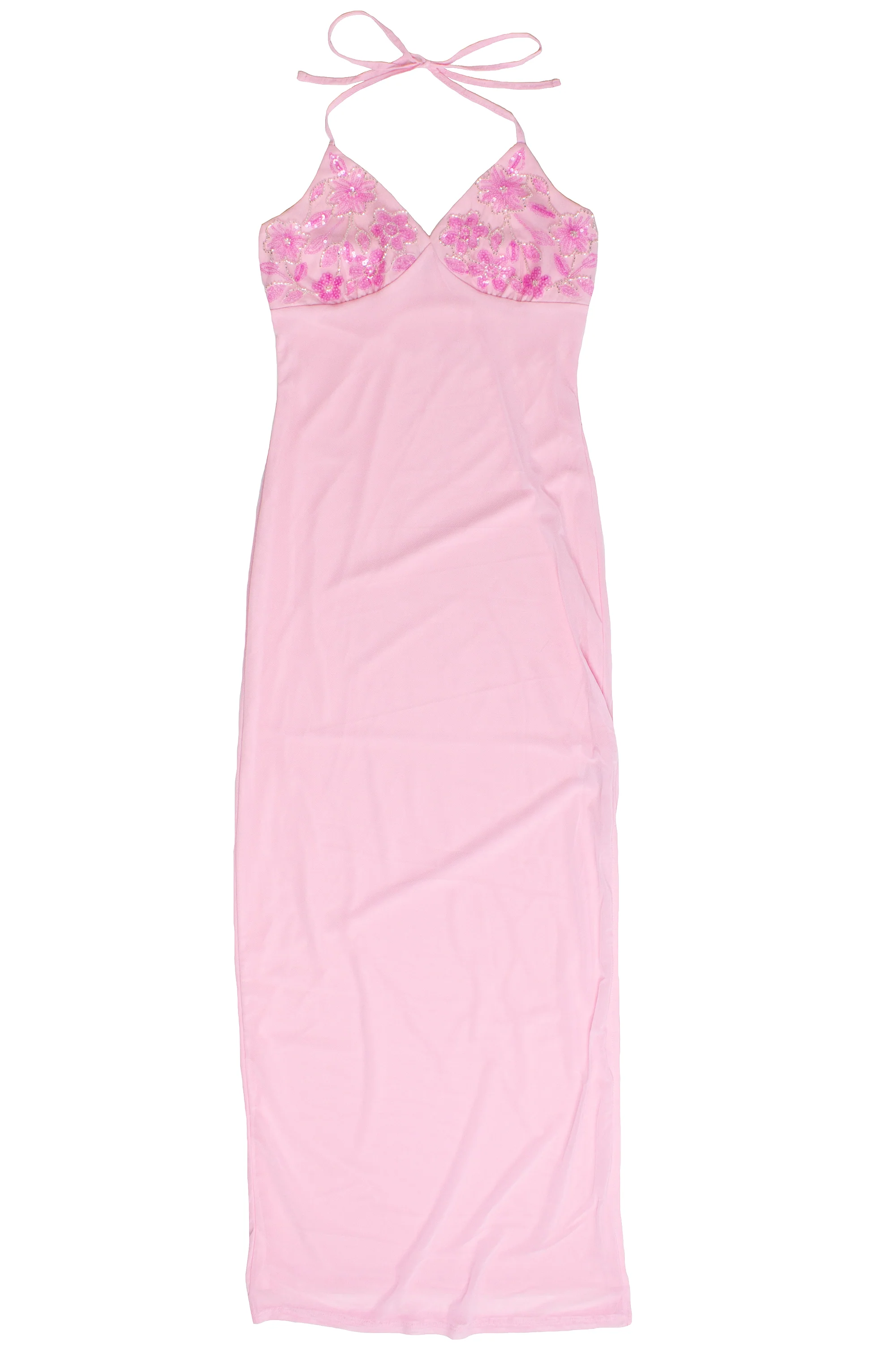 Sequin Beaded Halter Maxi Dress - Image 8