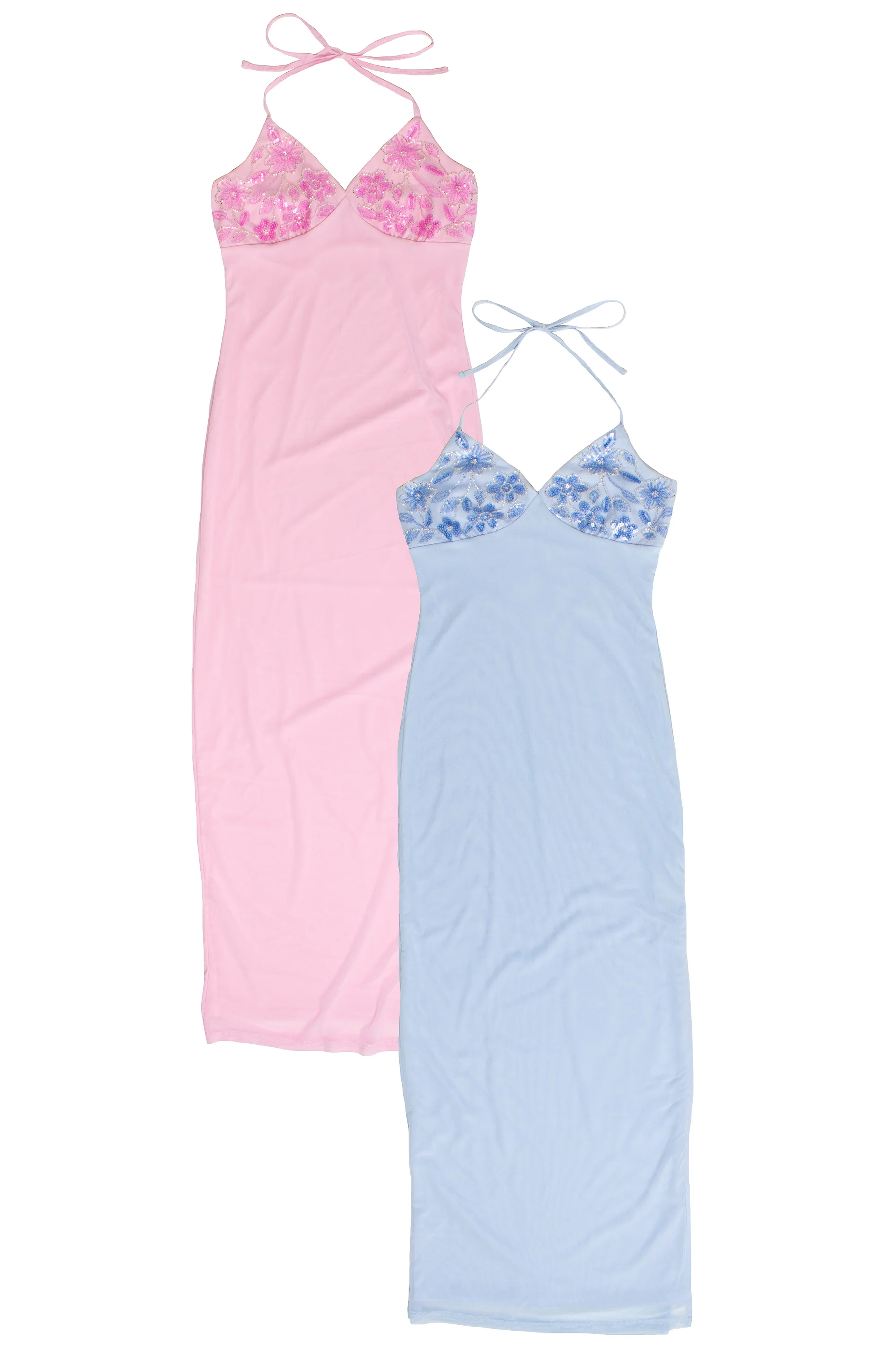Sequin Beaded Halter Maxi Dress - Image 9