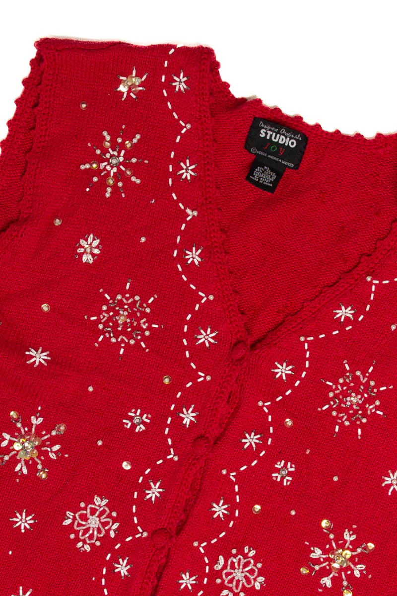 Sequin Snowflakes Ugly Christmas Sweater Vest 62045