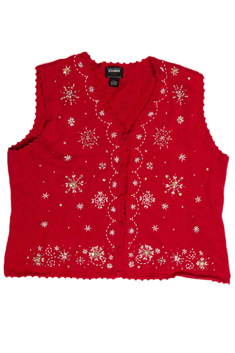 Sequin Snowflakes Ugly Christmas Sweater Vest 62045 - Image 2