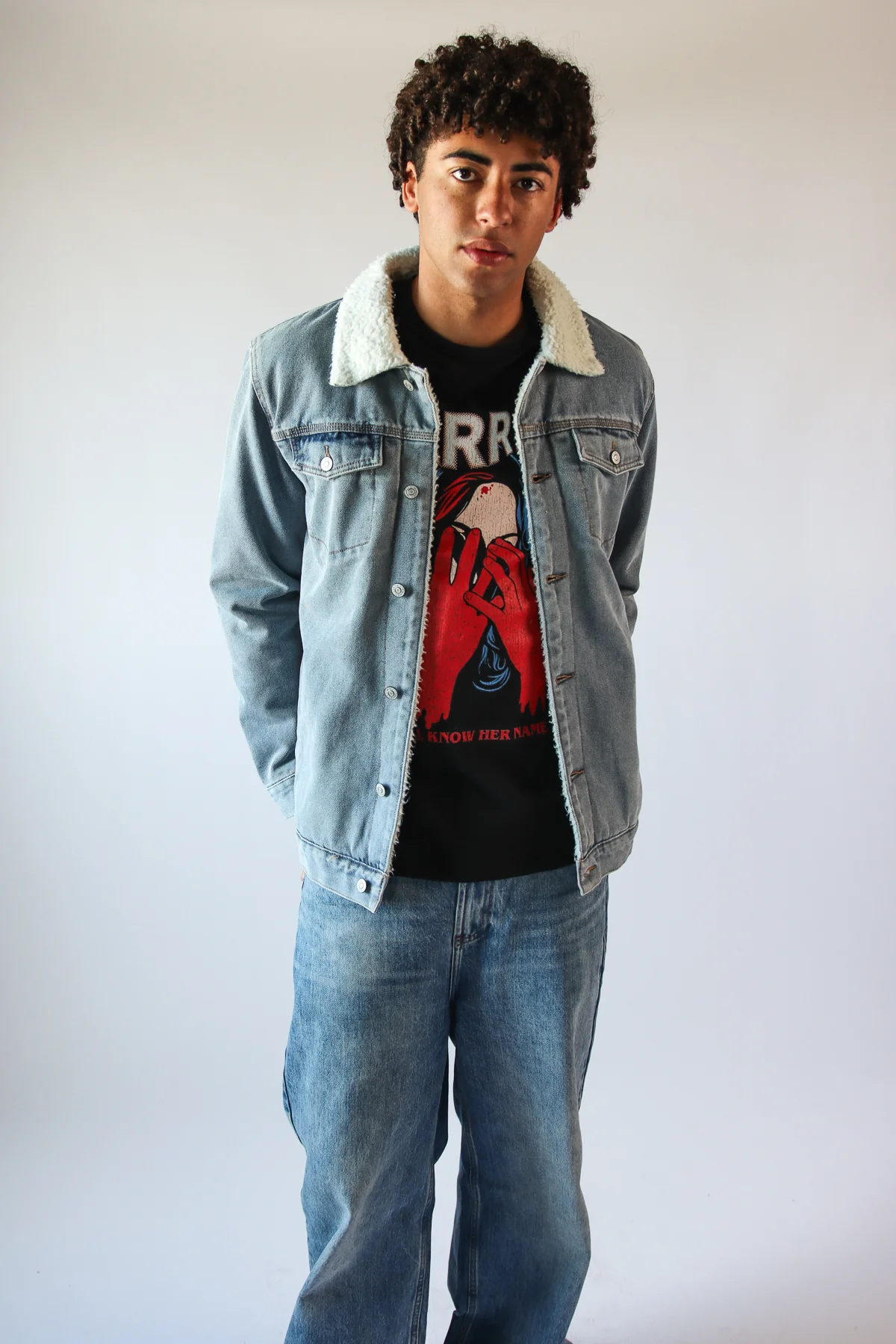 Sherpa Lined Denim Jacket - Image 3