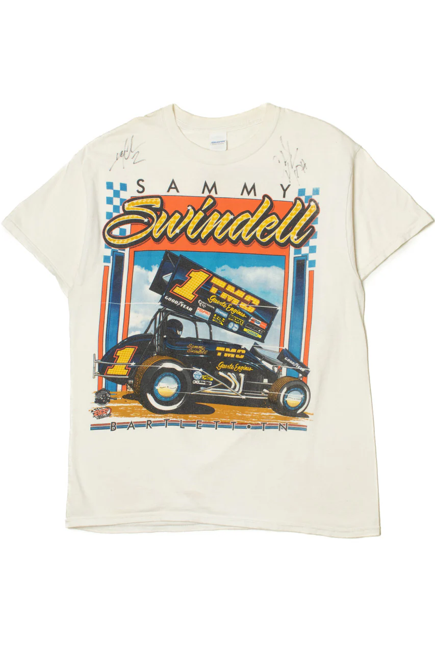 Signed Sammy Swindell Sprint Car Racing T-Shirt - Image 3