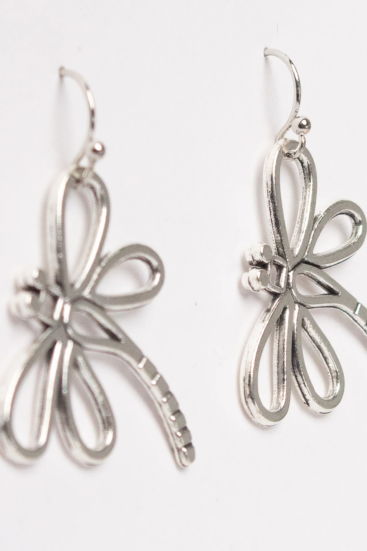 Silver Dragonfly Earrings - Image 2
