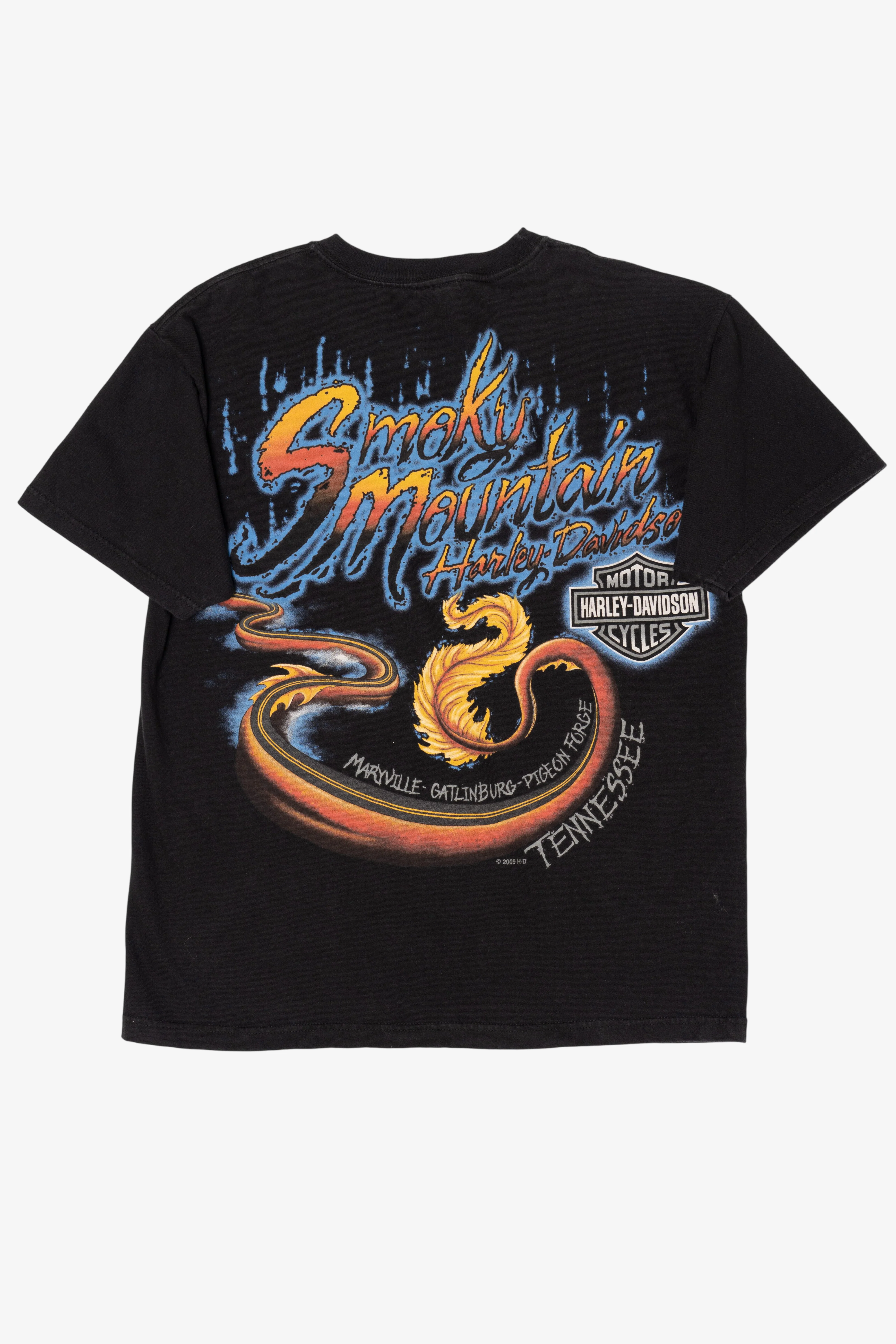 Smoky Mountain Dragon Harley Davidson T-Shirt (2000s) - Image 2