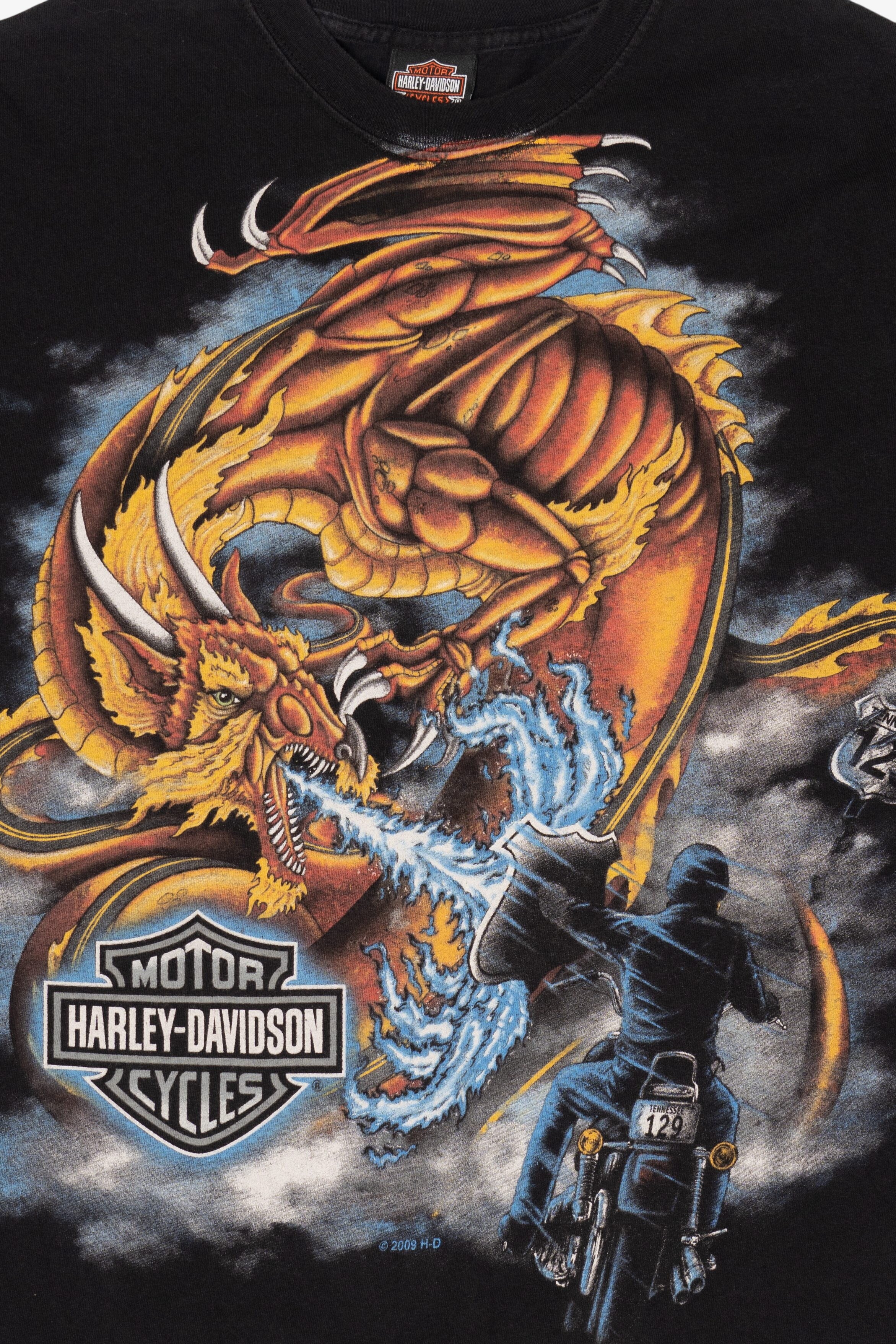 Smoky Mountain Dragon Harley Davidson T-Shirt (2000s) - Image 3