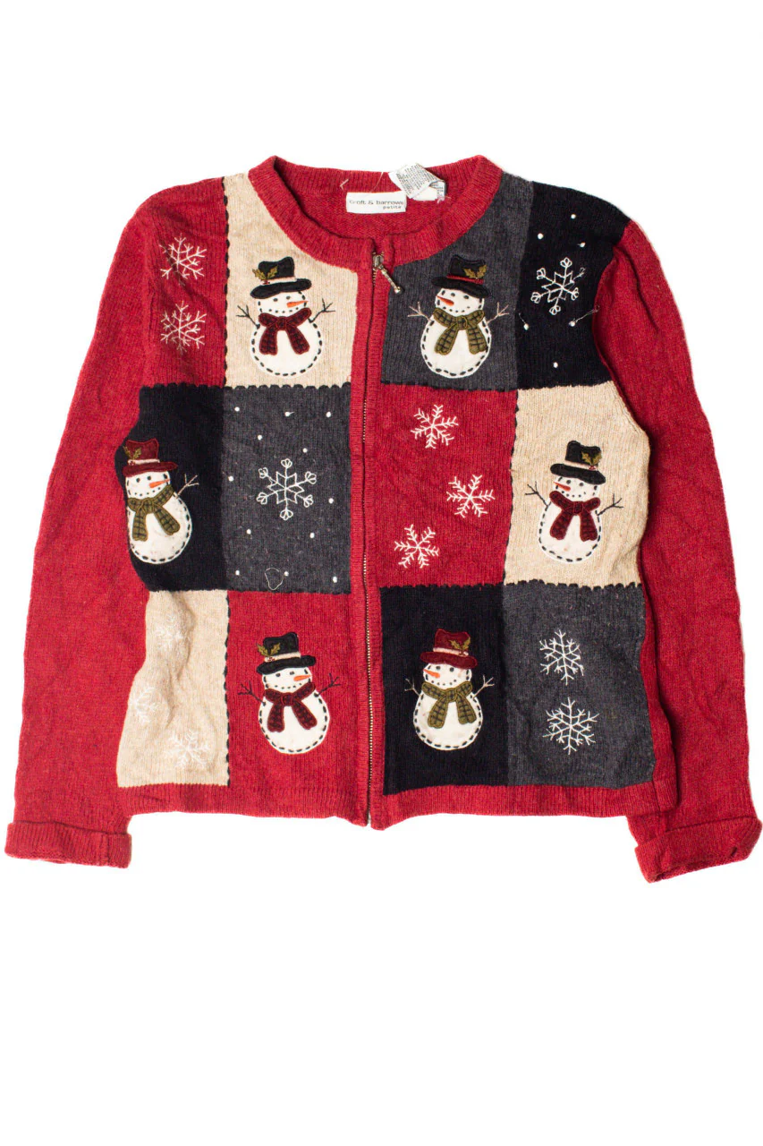Snowman Collage Ugly Christmas Cardigan 59320 - Image 2