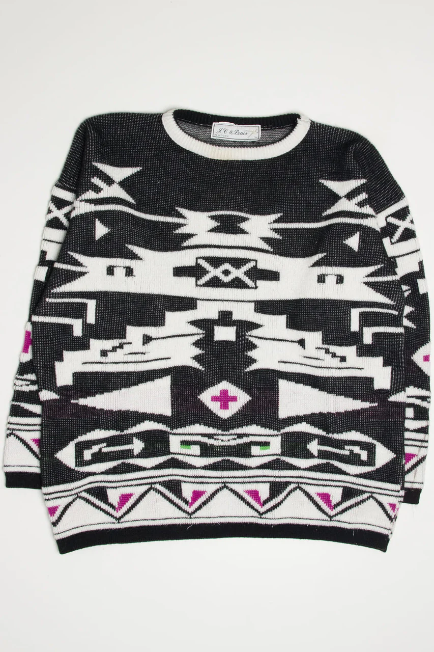 Southwestern Geometric 80s Sweater - Image 2