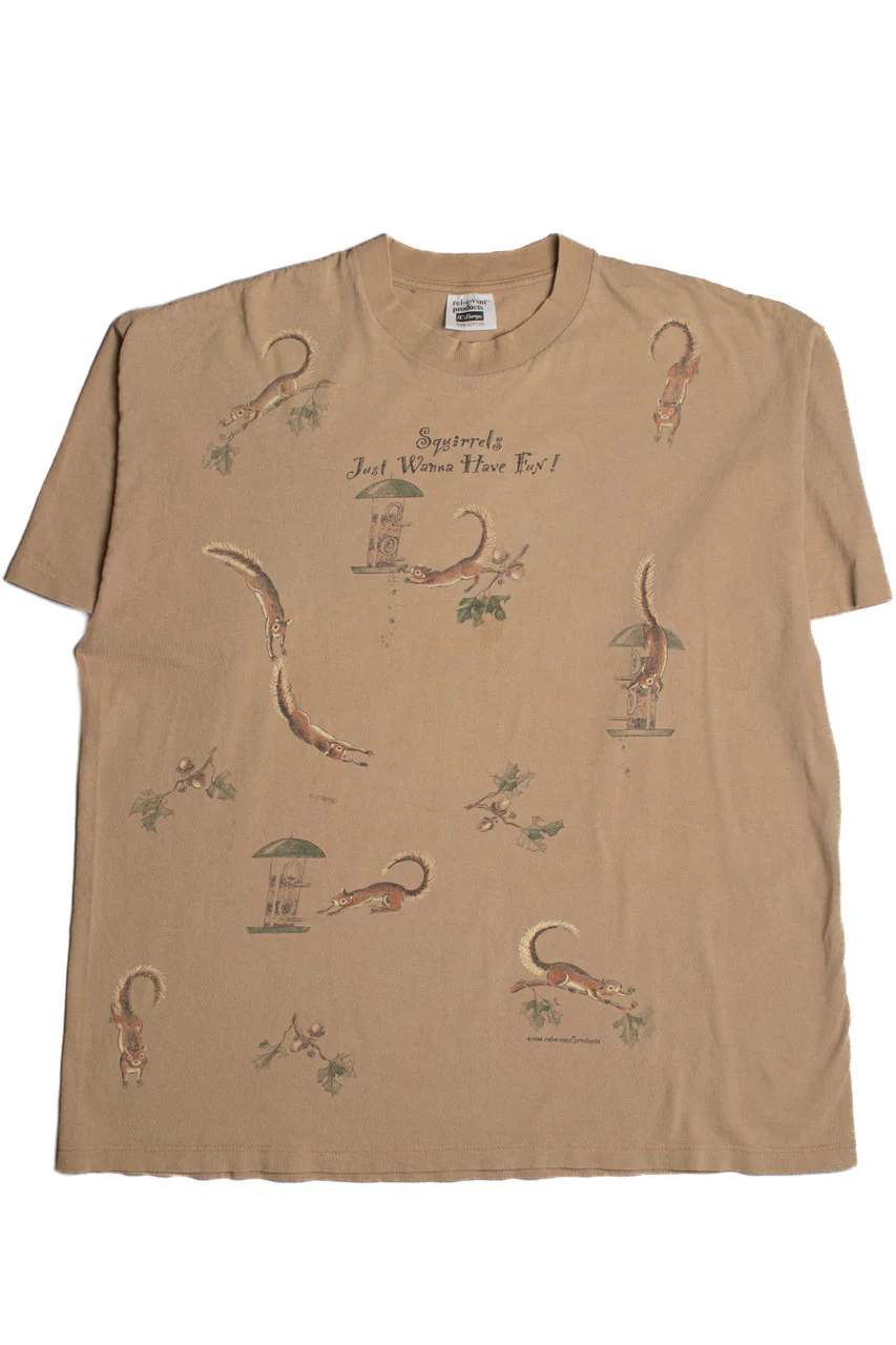 Squirrels Just Wanna Have Fun Single Stitch T-Shirt 8504 - Image 2