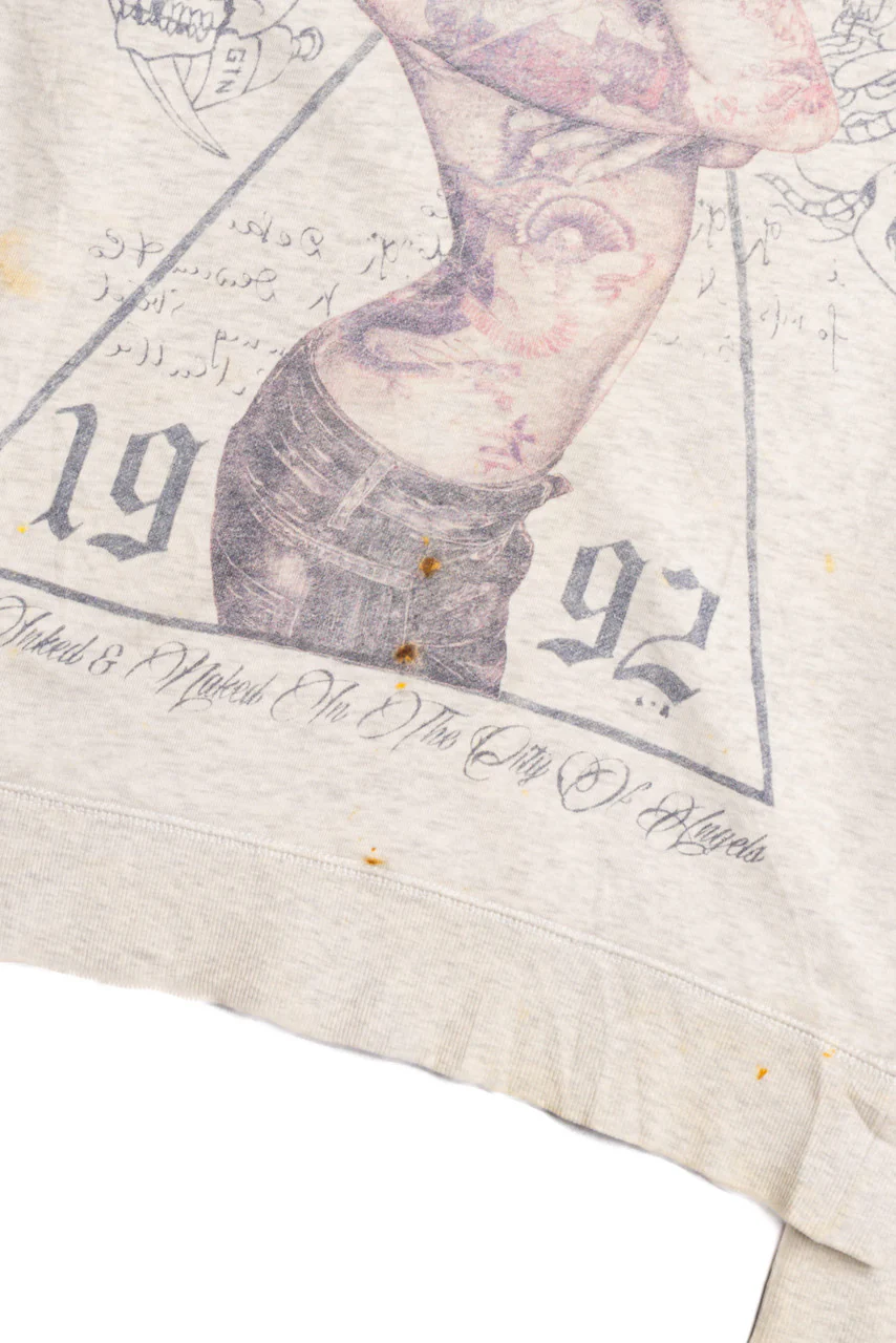 Stained 1992 Los Angeles Tattoo Sweatshirt 9331 - Image 2