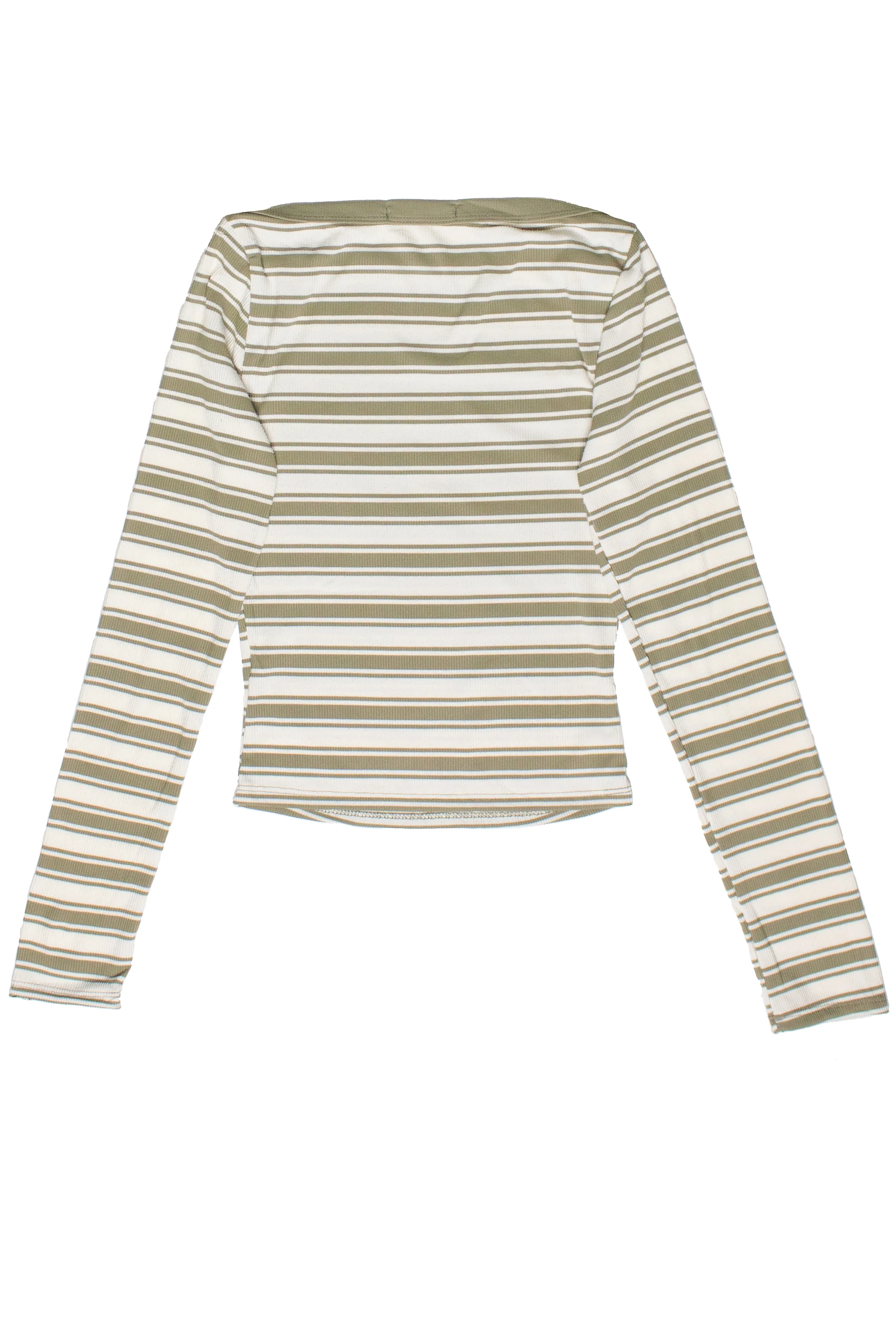 Striped Boat Neck Long Sleeve Top - Image 11