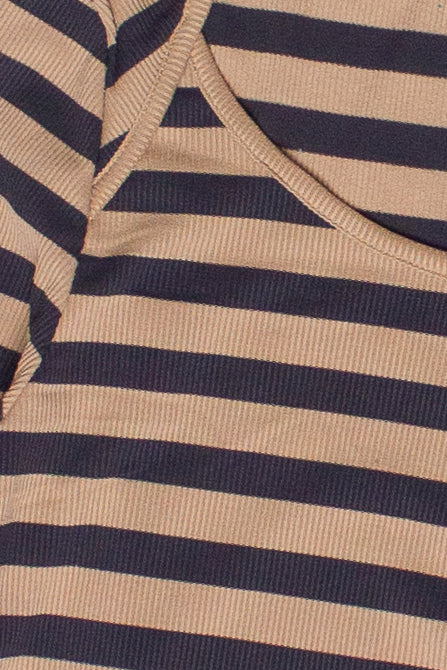 Striped Envelope Neck Long Sleeve Top - Image 6