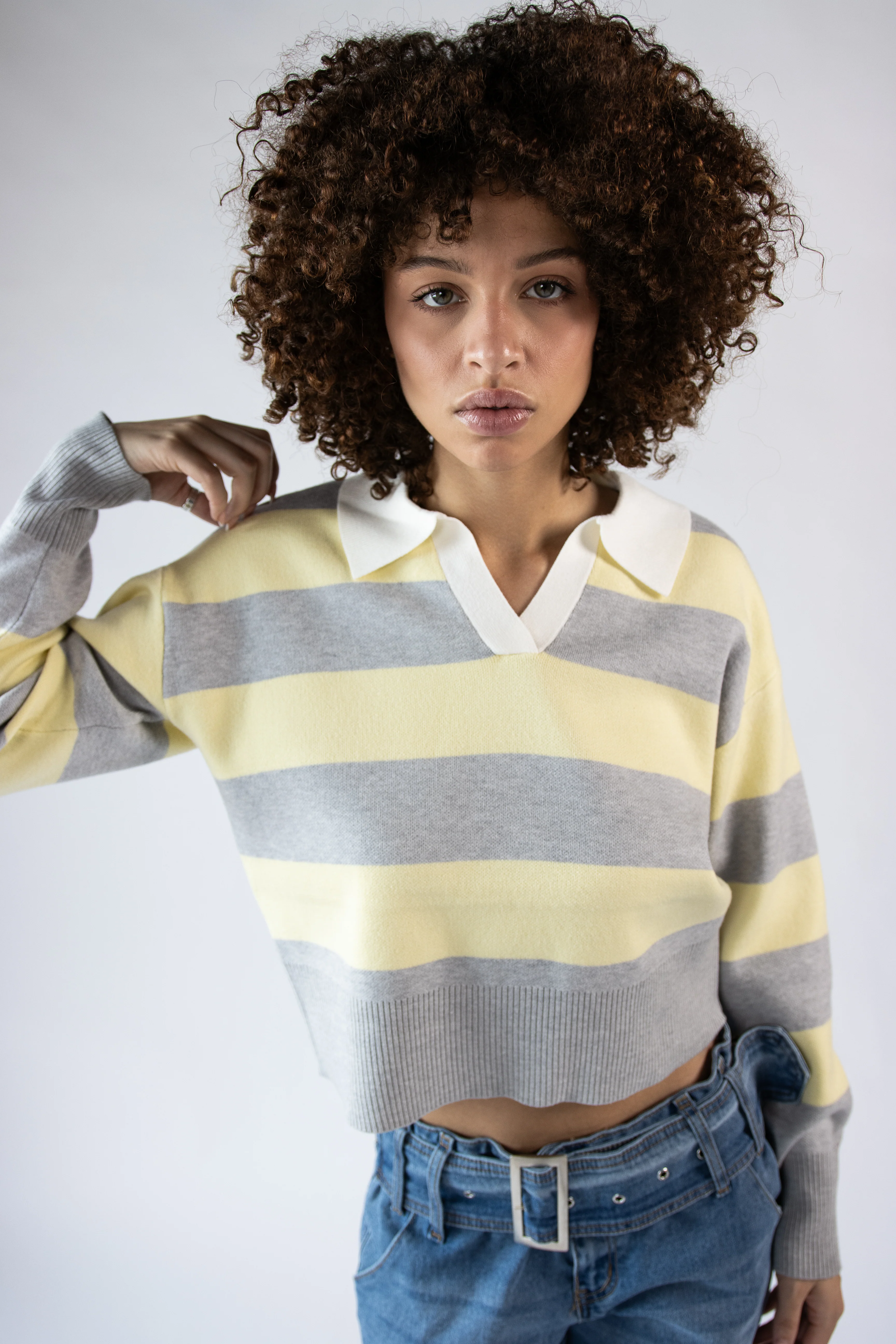 Striped Polo Sweater - Image 2
