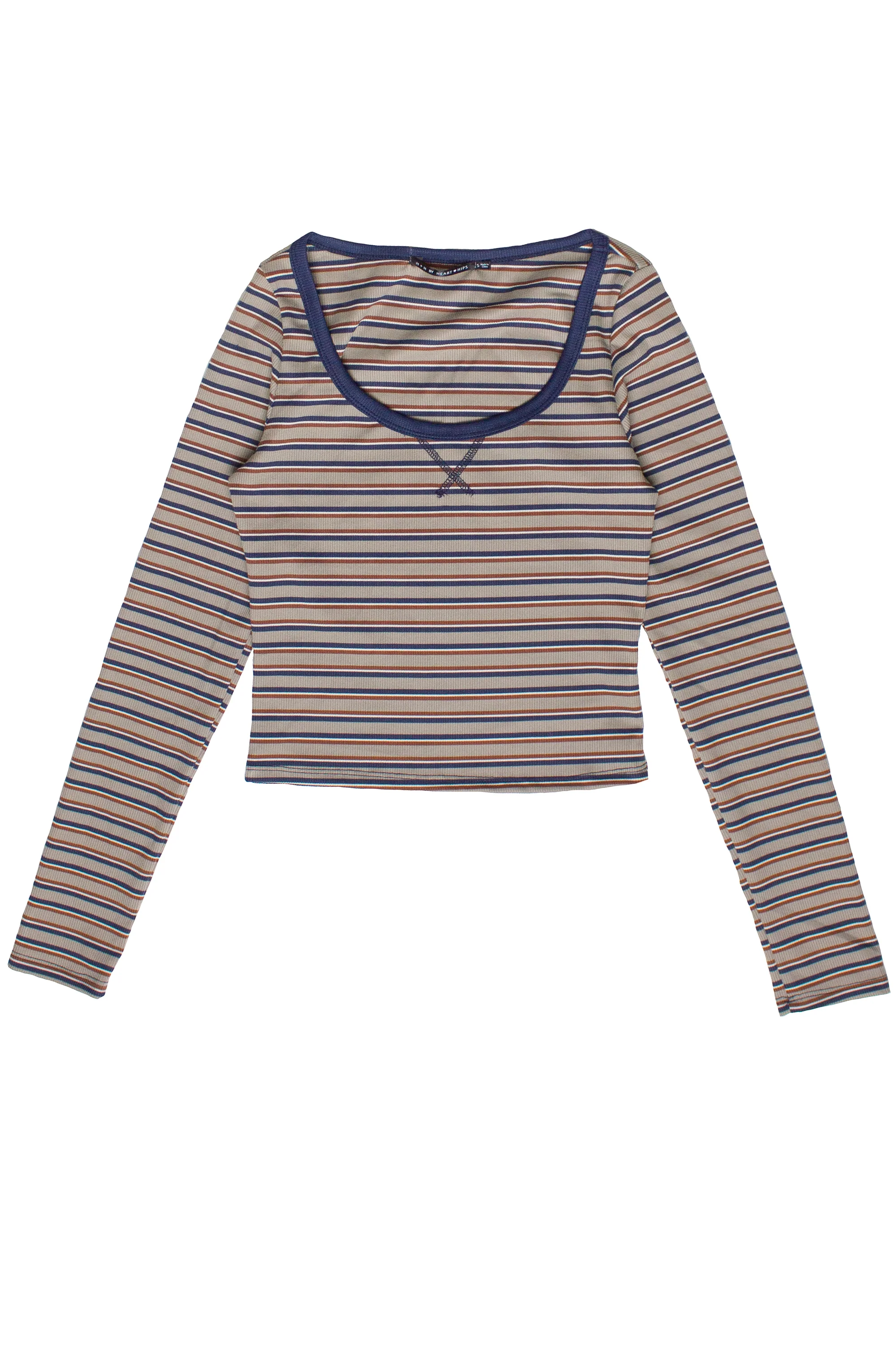 Striped Scoop Neck Long Sleeve Top - Image 12