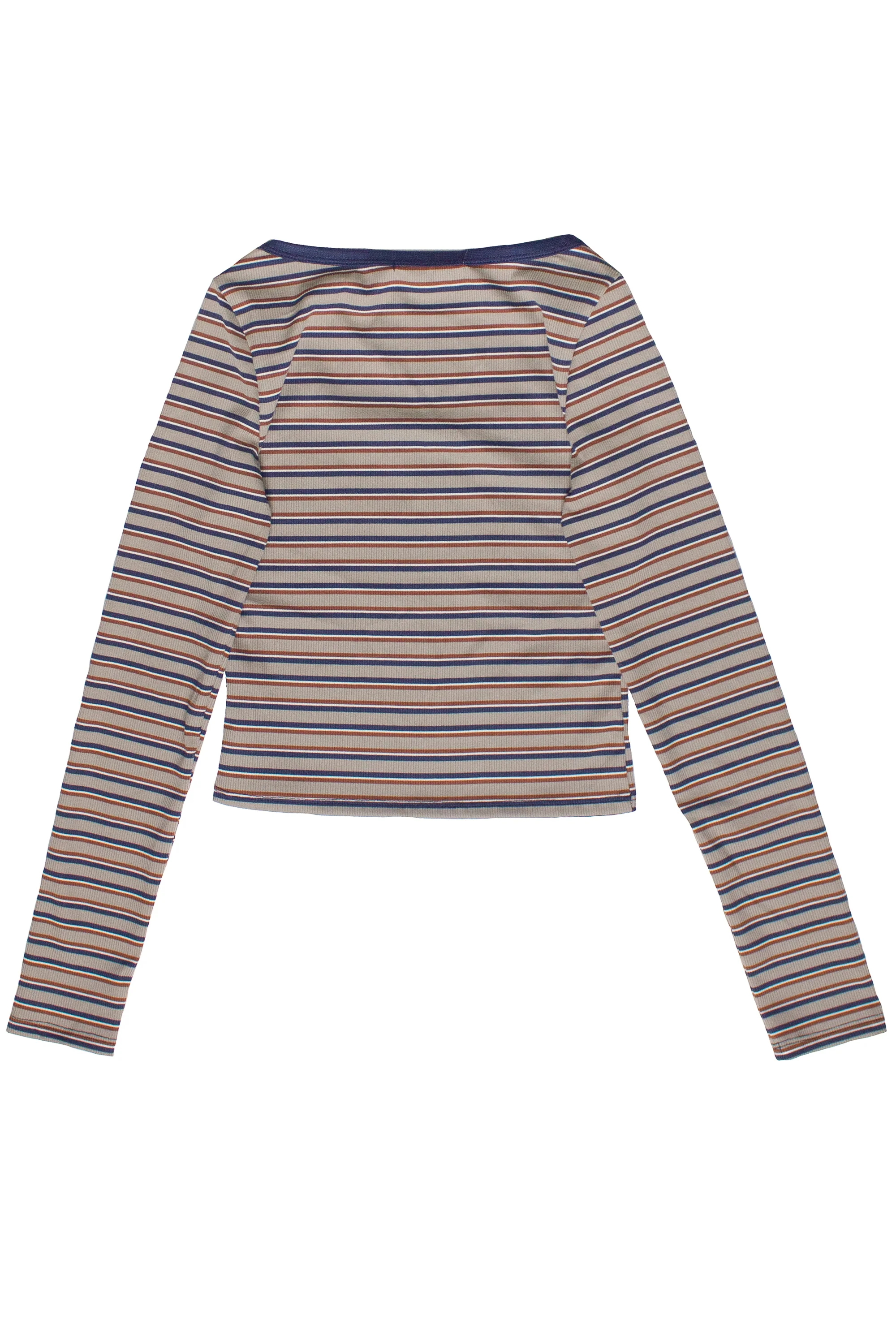 Striped Scoop Neck Long Sleeve Top - Image 14