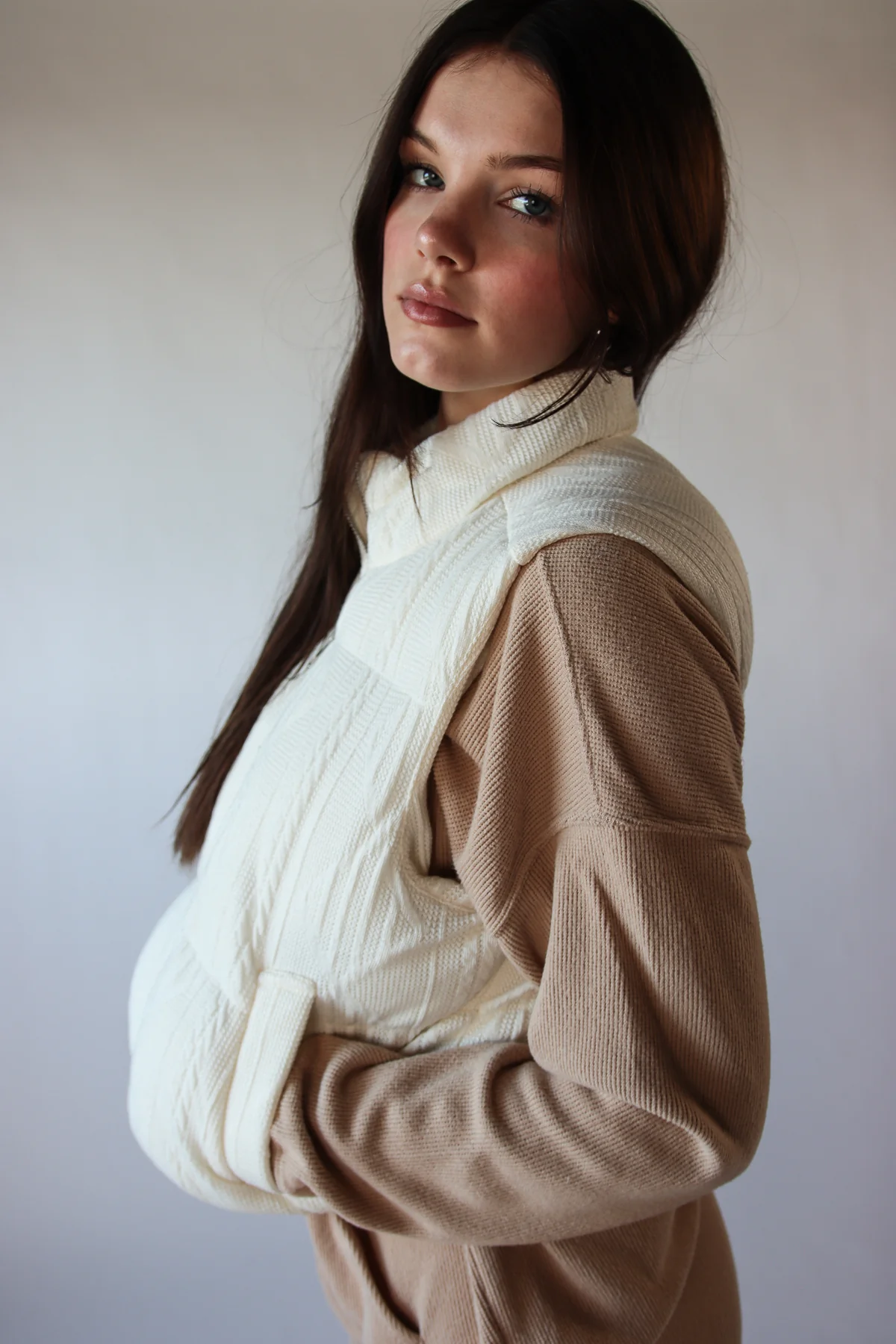 Sweater Knit Puffer Vest - Image 3