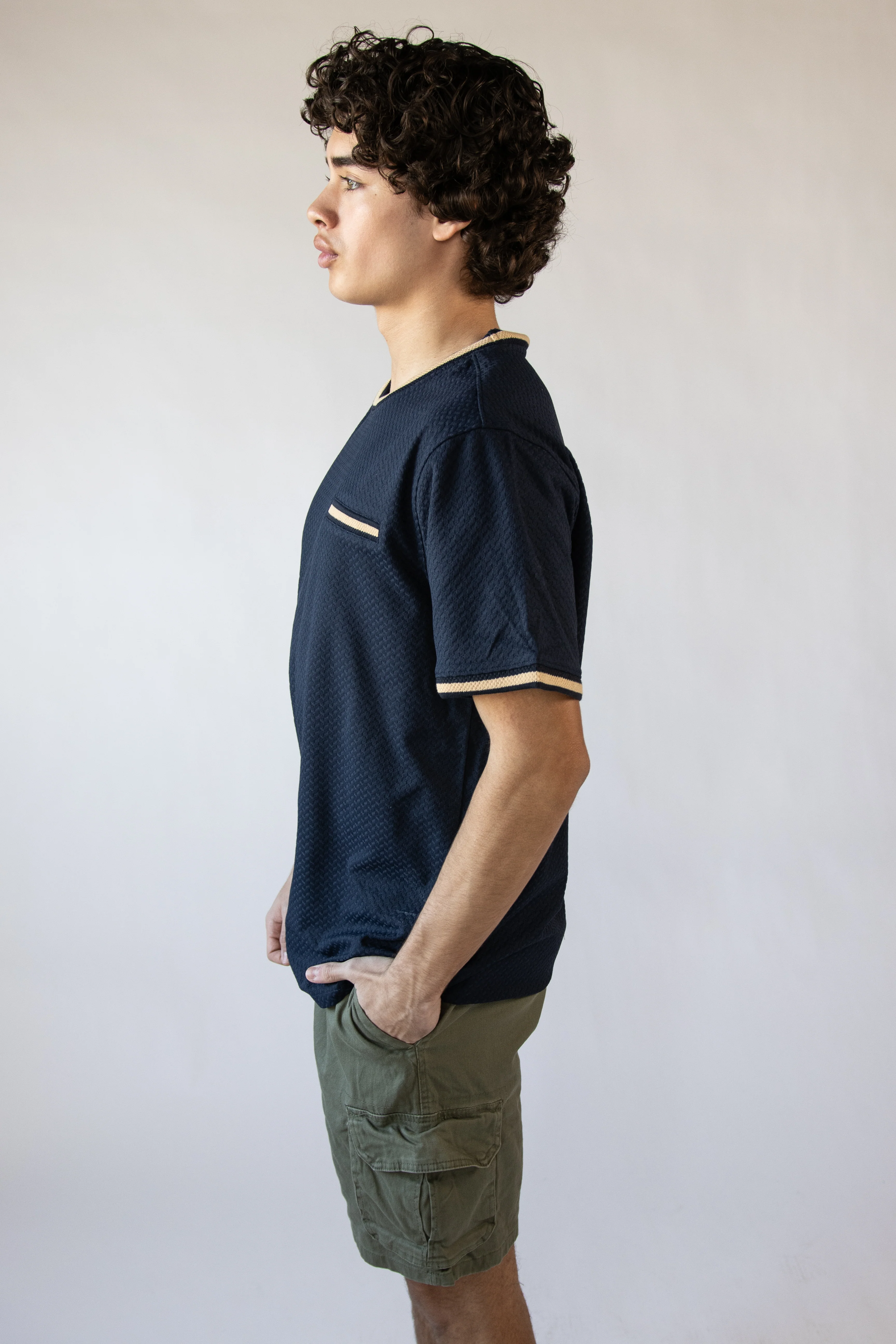 Textured Trim T-Shirt - Image 4