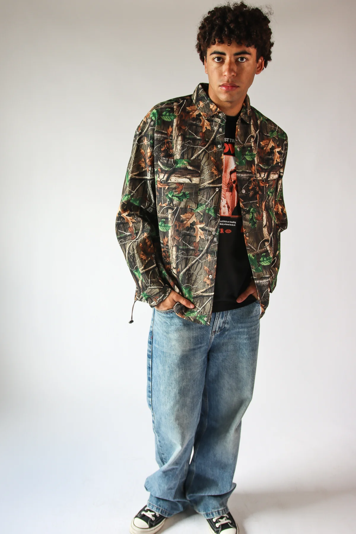 Textured Woodland Camo Jacket