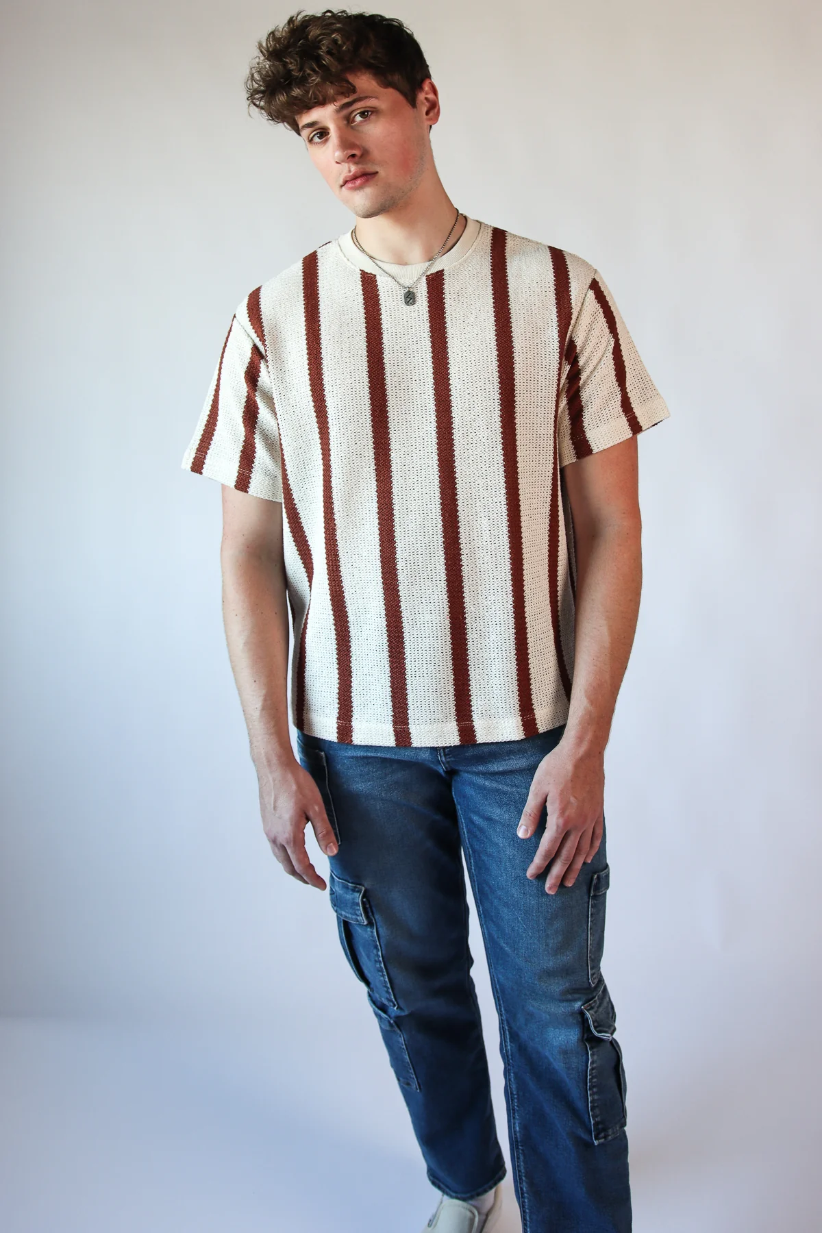 Thick Striped Crochet Tee - Image 2