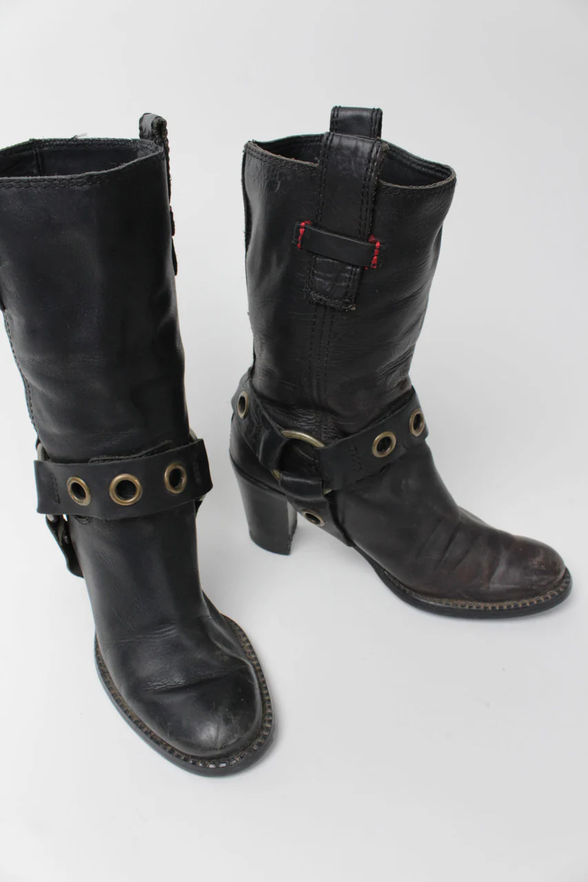 Tommy Hilfiger Black High Heel Cowboy Boots (Sz. 5.5) 1287 - Image 5