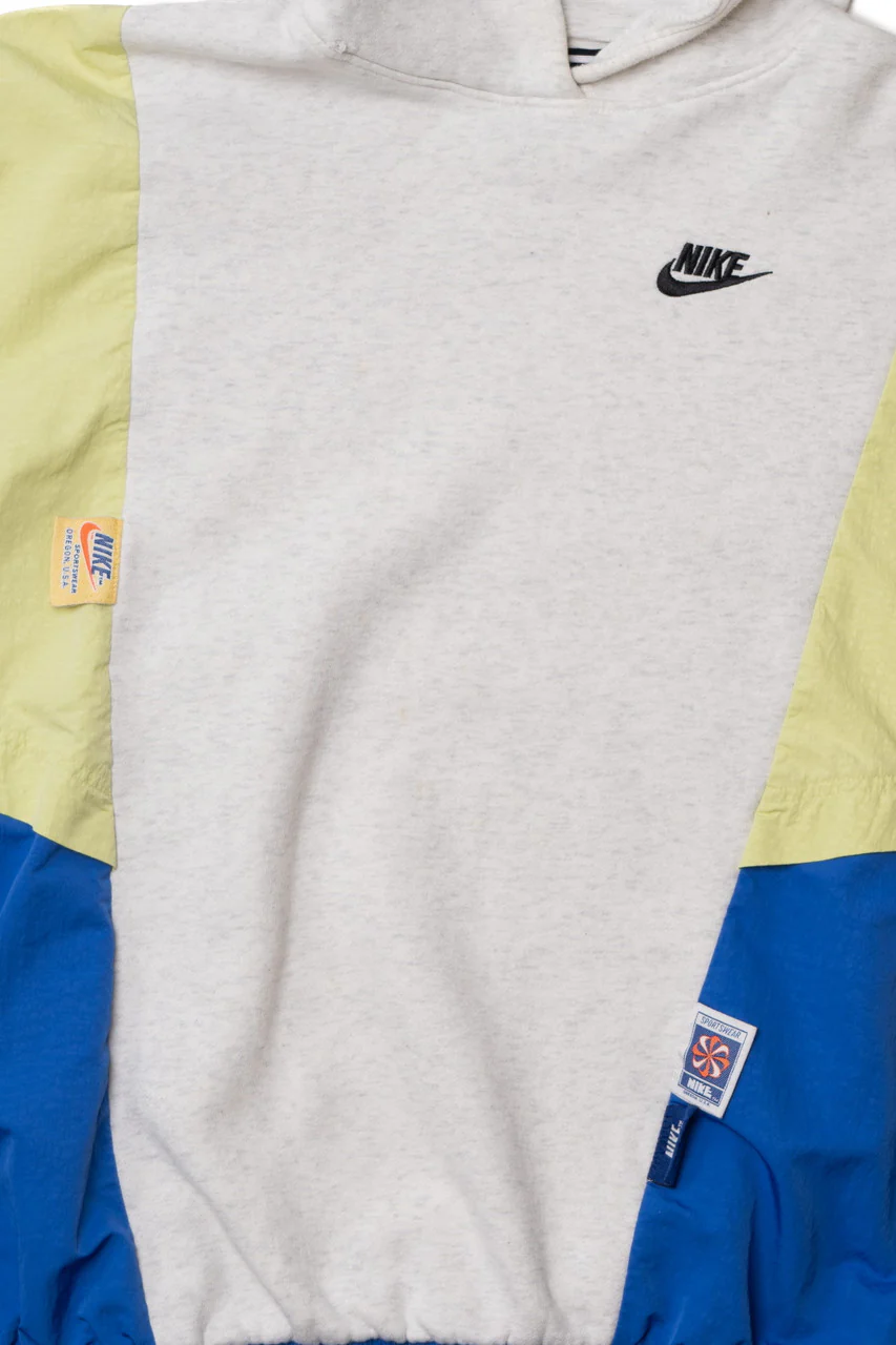 Upcycled Nike Sportswear Windbreaker Sleeve Sweatshirt Hoodie - Image 2
