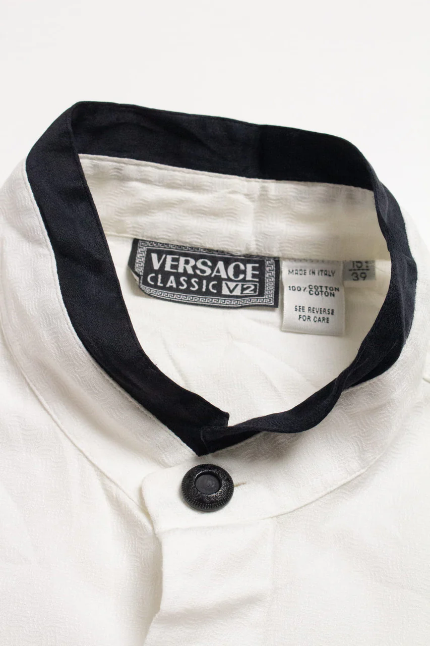 Versace Classic V2 Banded Collar Button Up Shirt - Image 3