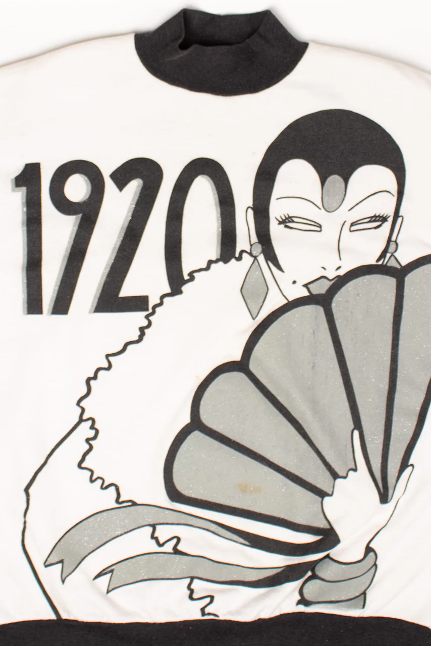Vintage 1920 Flapper Sweatshirt (1990s) - Image 2