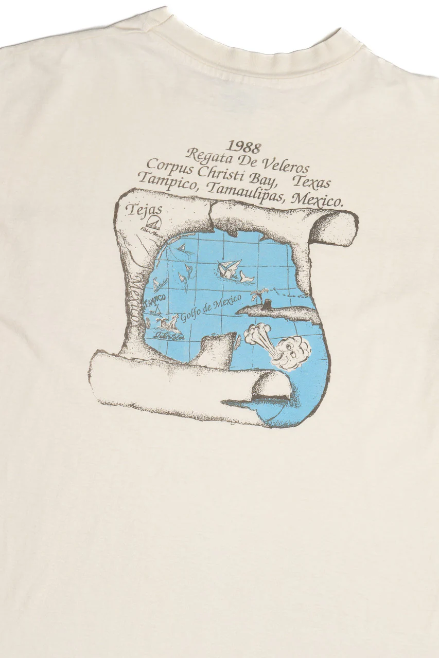 Vintage 1988 "Regata De Veleros" Gulf Of Mexico T-Shirt - Image 3