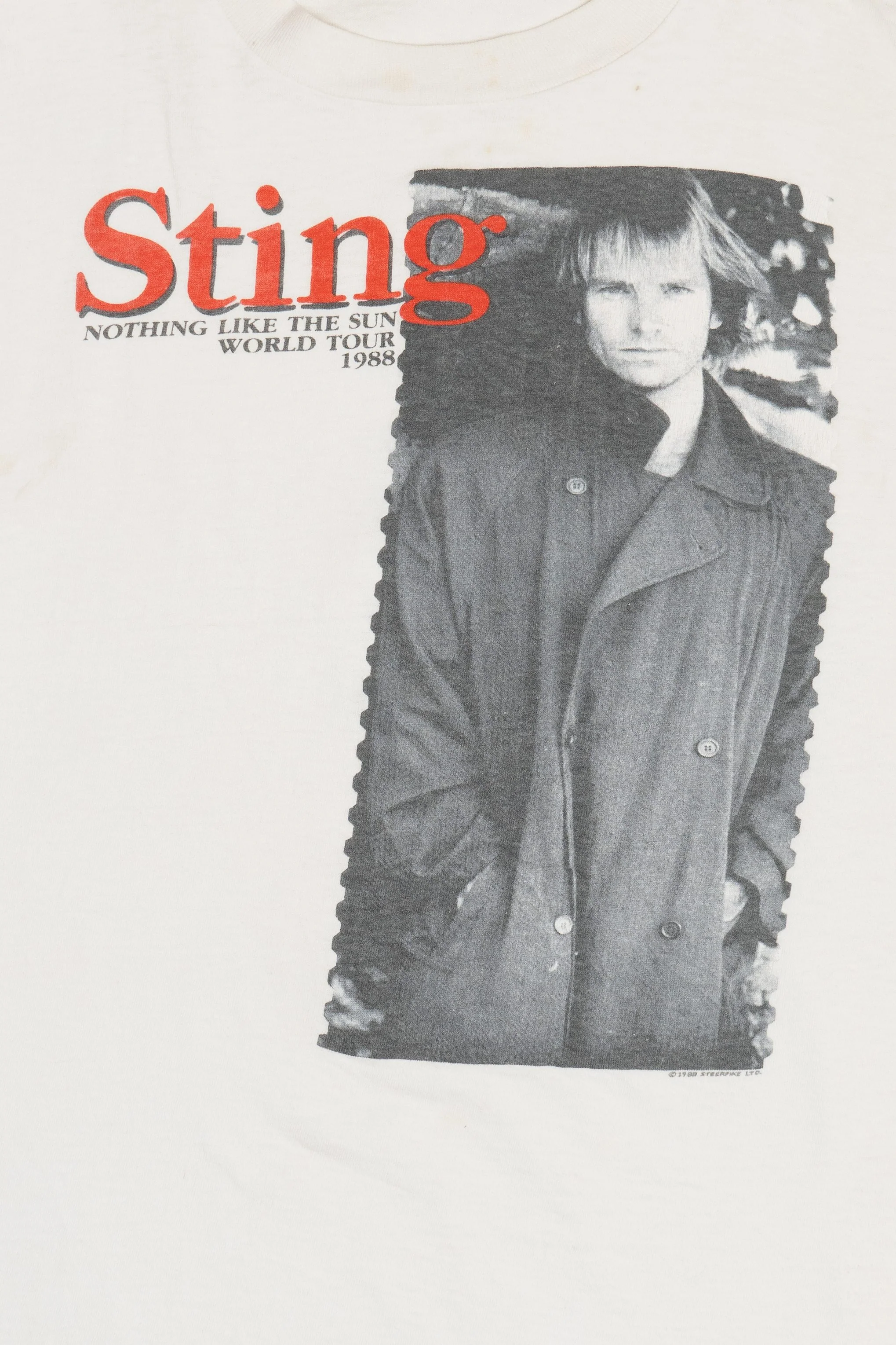 Vintage 1988 Sting "Nothing Like The Sun" World Tour Single Stitch Band T-Shirt (1980s) - Image 3