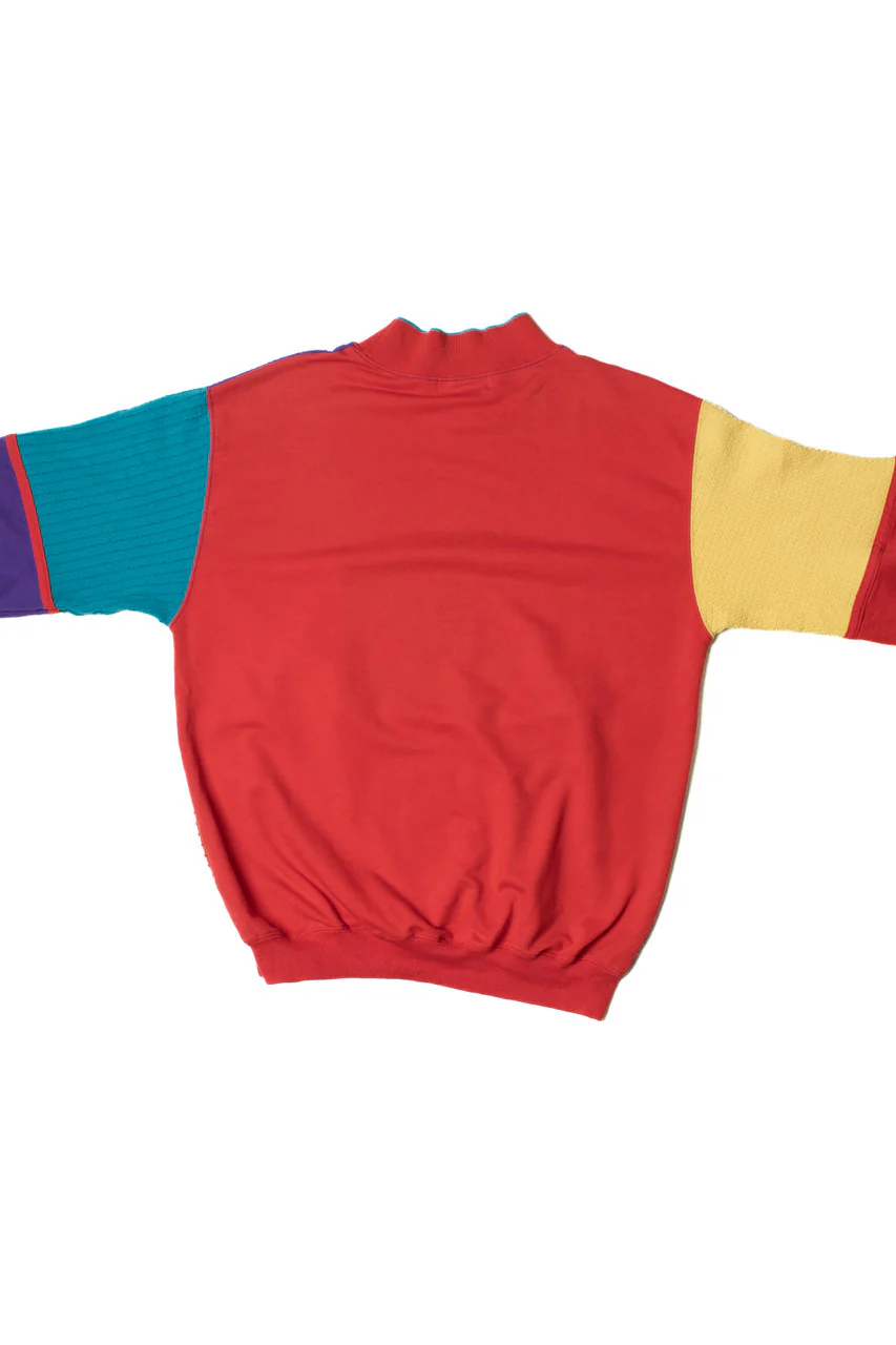Vintage 1990's Patchwork Sitcom Mock Neck Sweatshirt - Image 3