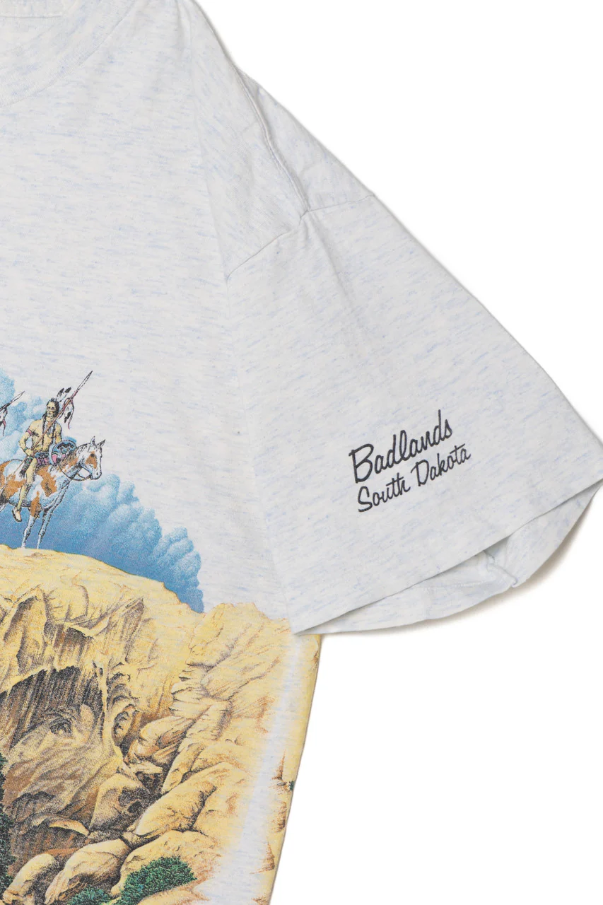 Vintage 1994 Badlands South Dakota Native Wraparound Print T-Shirt - Image 3