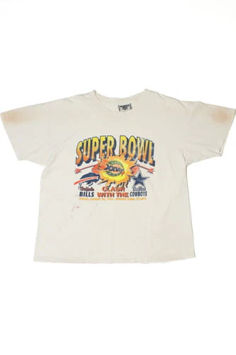 Vintage 1994 Super Bowl XXVIII Thrashed T-Shirt - Image 2