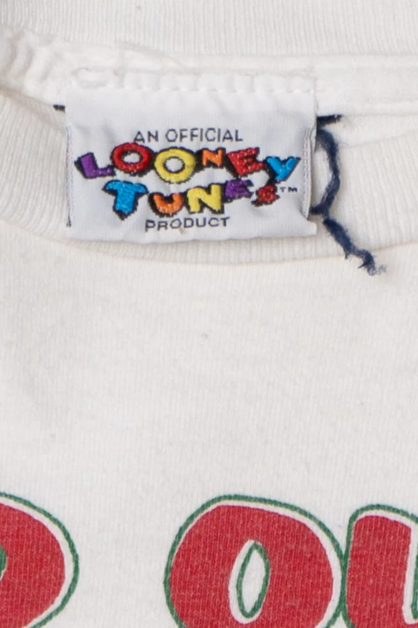 Vintage 1996 Taz "Jowls Of Holly" Looney Tunes Long Sleeve T-Shirt - Image 3